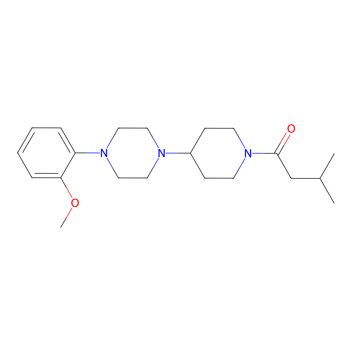 1-[4-[4-(2-Methoxyphenyl)piperazin-1-yl]piperidin-1-yl]-3-methylbutan-1-one molecular structure, CAS 792927-95-8