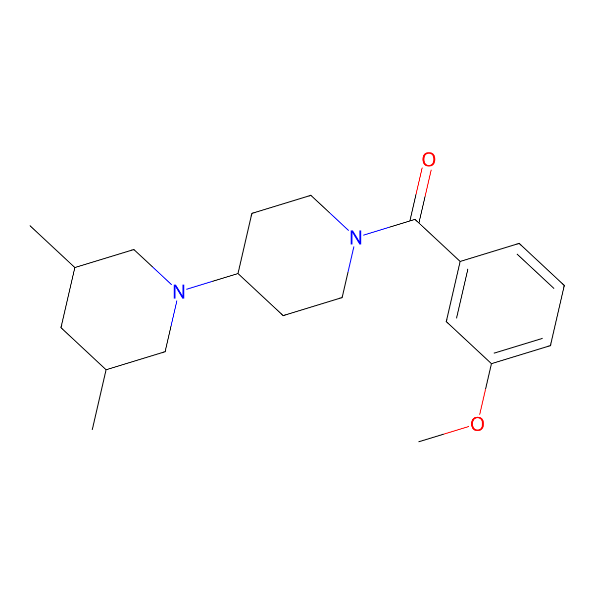 [4-(3,5-Dimethylpiperidin-1-yl)piperidin-1-yl]-(3-methoxyphenyl)methanone molecular structure, CAS 792927-96-9