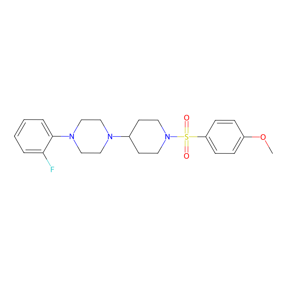 1-(2-Fluorophenyl)-4-[1-(4-methoxyphenyl)sulfonylpiperidin-4-yl]piperazine molecular structure, CAS 792928-00-8