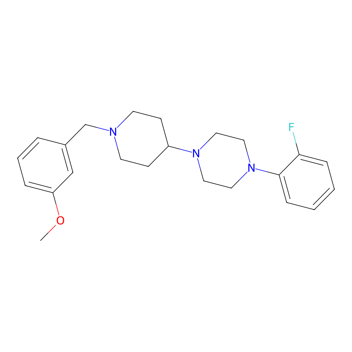 1-(2-Fluorophenyl)-4-[1-[(3-methoxyphenyl)methyl]piperidin-4-yl]piperazine molecular structure, CAS 792928-06-4