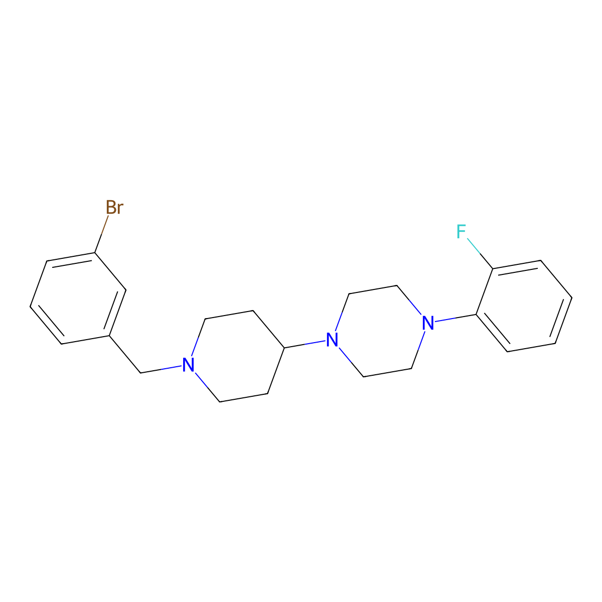 1-[1-[(3-Bromophenyl)methyl]piperidin-4-yl]-4-(2-fluorophenyl)piperazine molecular structure, CAS 792928-07-5