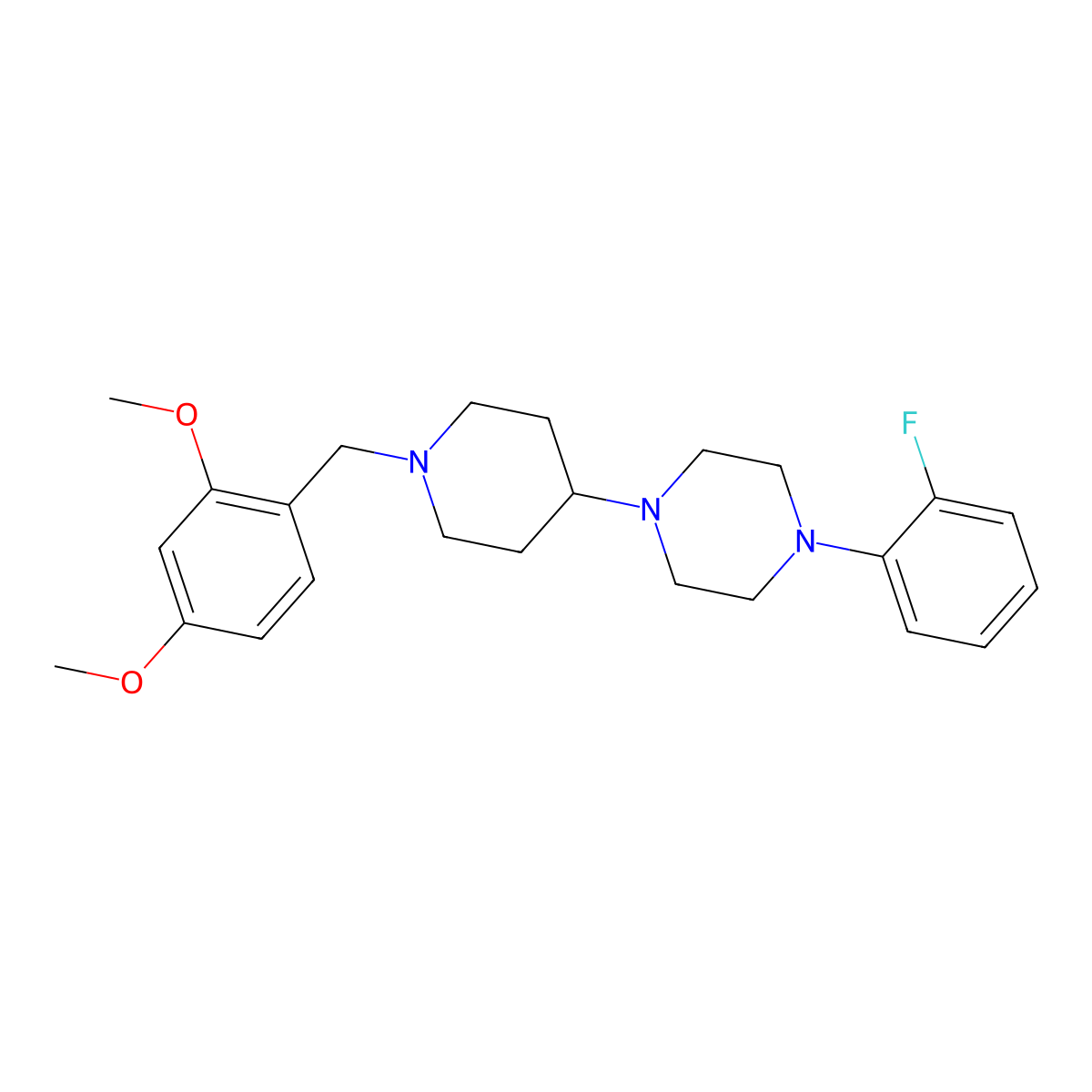 1-[1-[(2,4-Dimethoxyphenyl)methyl]piperidin-4-yl]-4-(2-fluorophenyl)piperazine molecular structure, CAS 792928-09-7