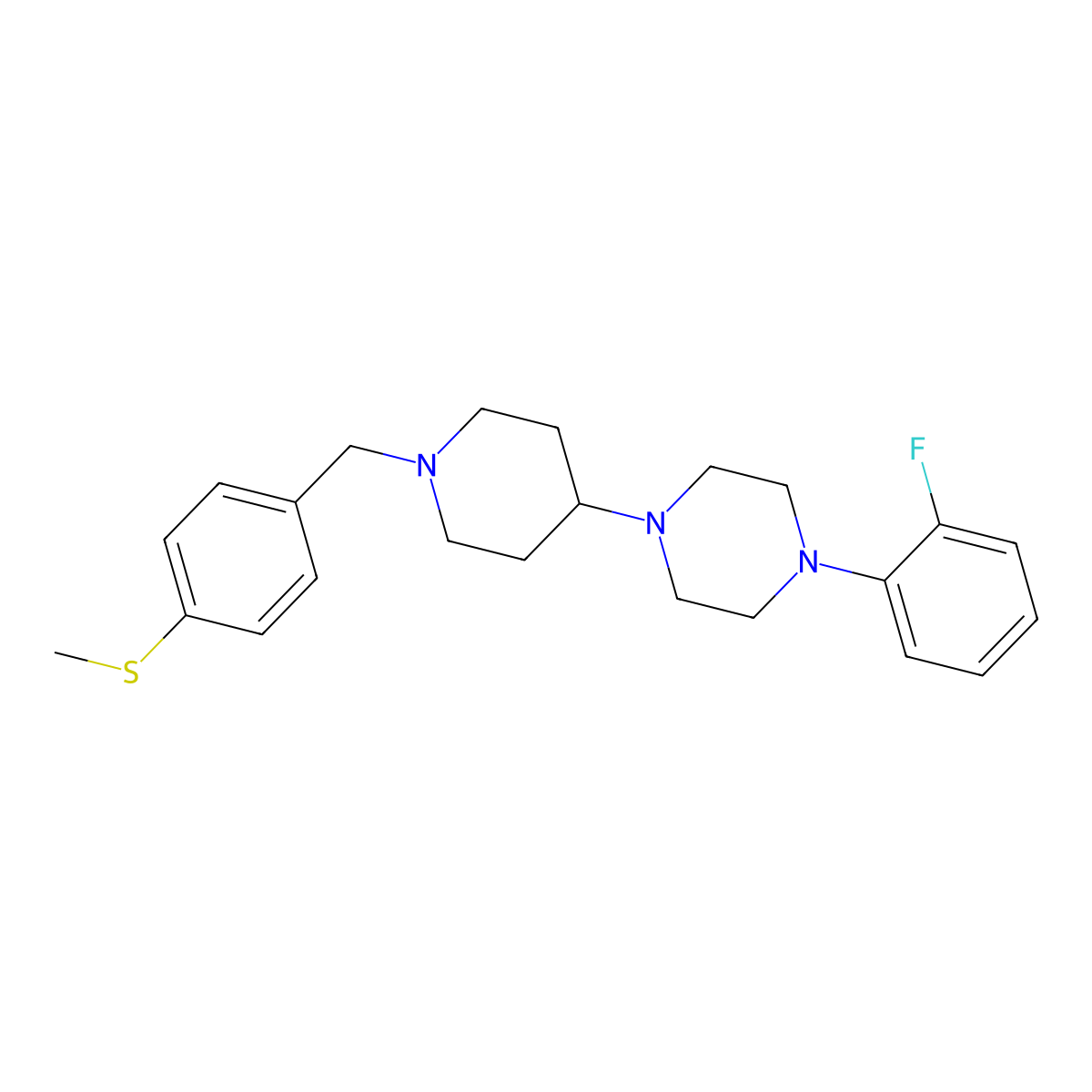 1-(2-Fluorophenyl)-4-[1-[(4-methylsulfanylphenyl)methyl]piperidin-4-yl]piperazine molecular structure, CAS 792928-11-1