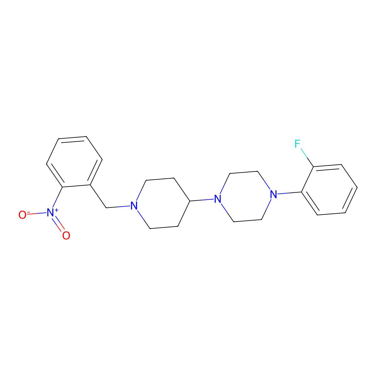 1-(2-Fluorophenyl)-4-[1-[(2-nitrophenyl)methyl]piperidin-4-yl]piperazine molecular structure, CAS 792928-12-2