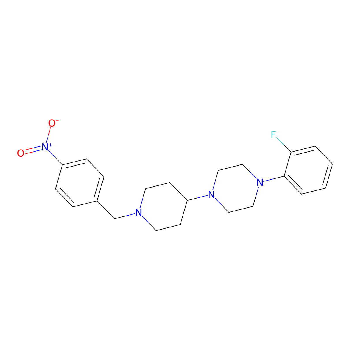 1-(2-Fluorophenyl)-4-[1-[(4-nitrophenyl)methyl]piperidin-4-yl]piperazine molecular structure, CAS 792928-13-3
