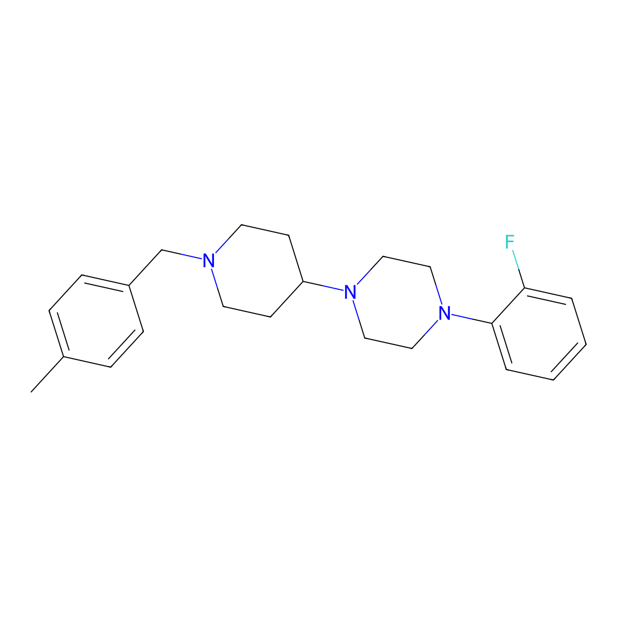 1-(2-Fluorophenyl)-4-[1-[(4-methylphenyl)methyl]piperidin-4-yl]piperazine molecular structure, CAS 792928-14-4