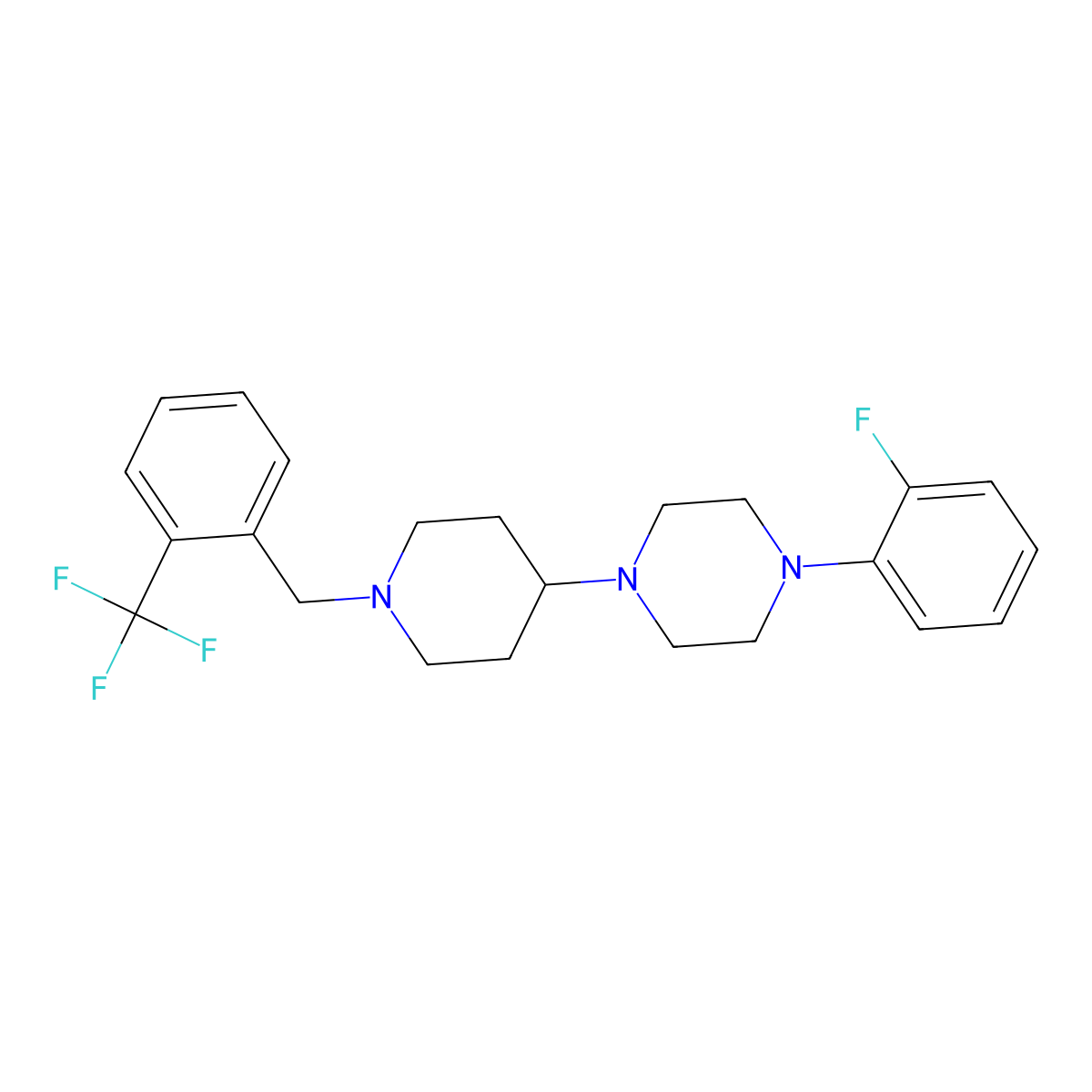 1-(2-Fluorophenyl)-4-{1-[2-(trifluoromethyl)benzyl]piperidin-4-yl}piperazine molecular structure, CAS 792928-15-5