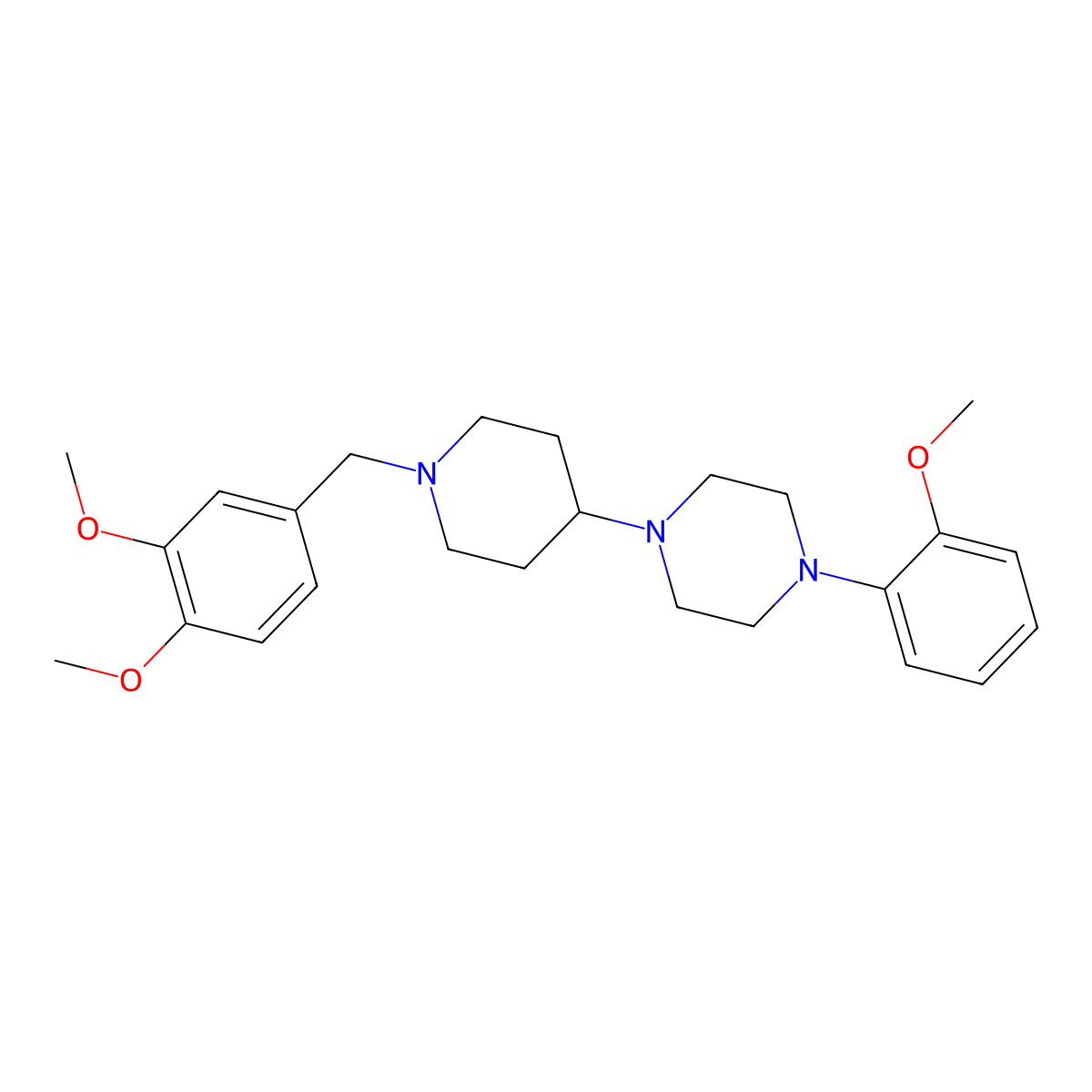 1-[1-[(3,4-Dimethoxyphenyl)methyl]piperidin-4-yl]-4-(2-methoxyphenyl)piperazine molecular structure, CAS 792928-22-4