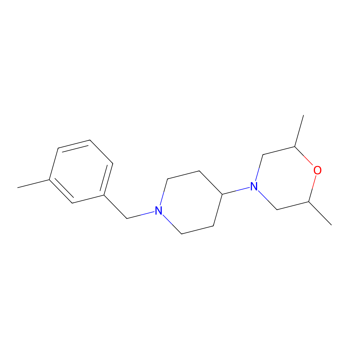 2,6-Dimethyl-4-[1-(3-methylbenzyl)piperidin-4-yl]morpholine molecular structure, CAS 792928-26-8