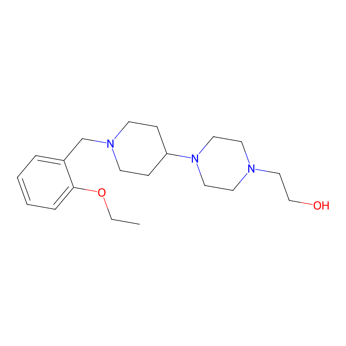 2-{4-[1-(2-Ethoxybenzyl)piperidin-4-yl]piperazin-1-yl}ethanol molecular structure, CAS 792928-29-1
