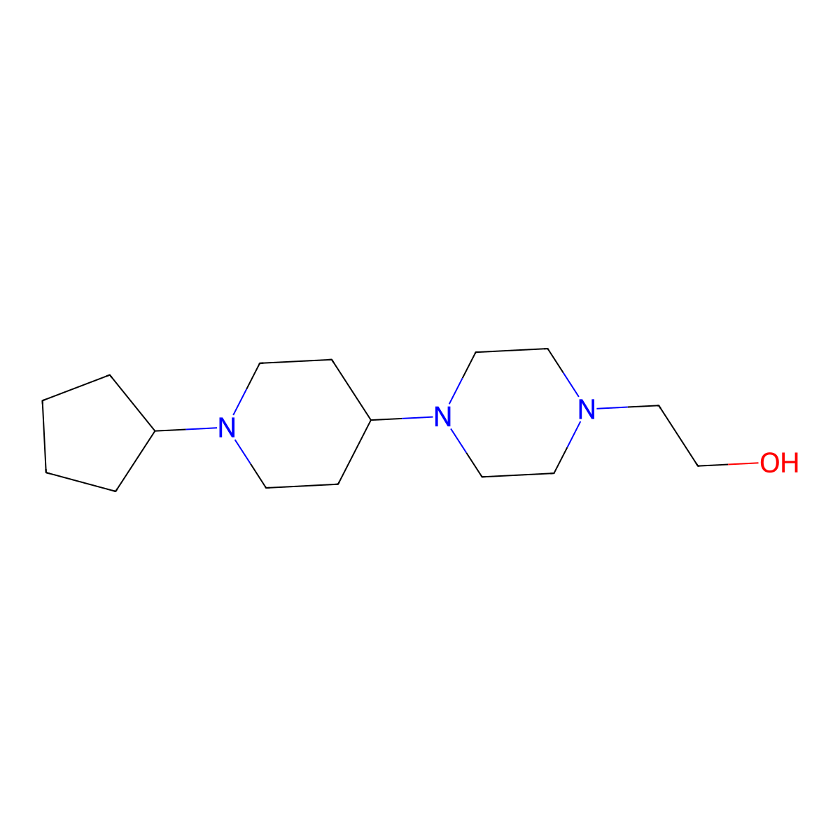 2-[4-(1-Cyclopentylpiperidin-4-yl)piperazin-1-yl]ethanol molecular structure, CAS 792928-30-4