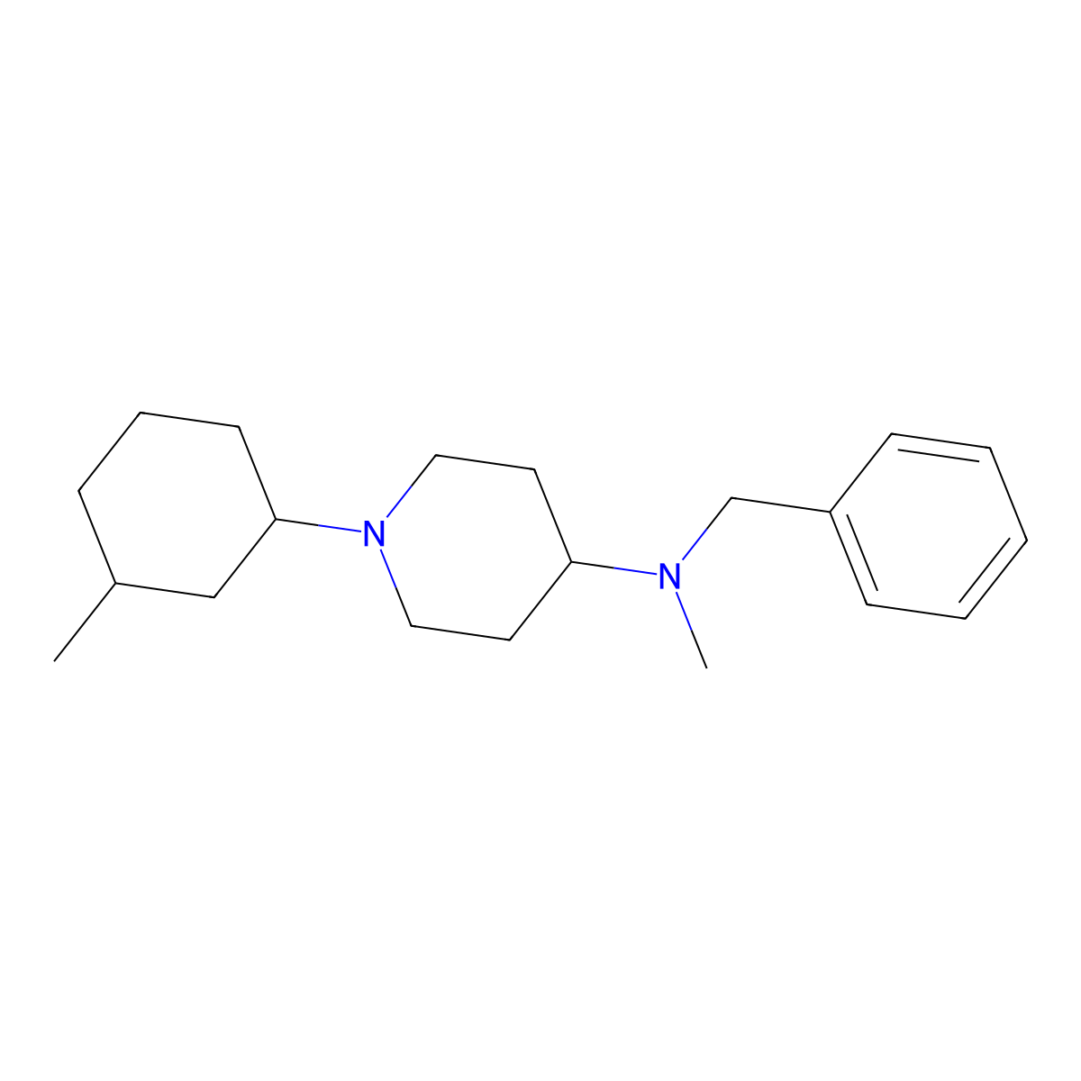 N-benzyl-N-methyl-1-(3-methylcyclohexyl)piperidin-4-amine molecular structure, CAS 792928-33-7