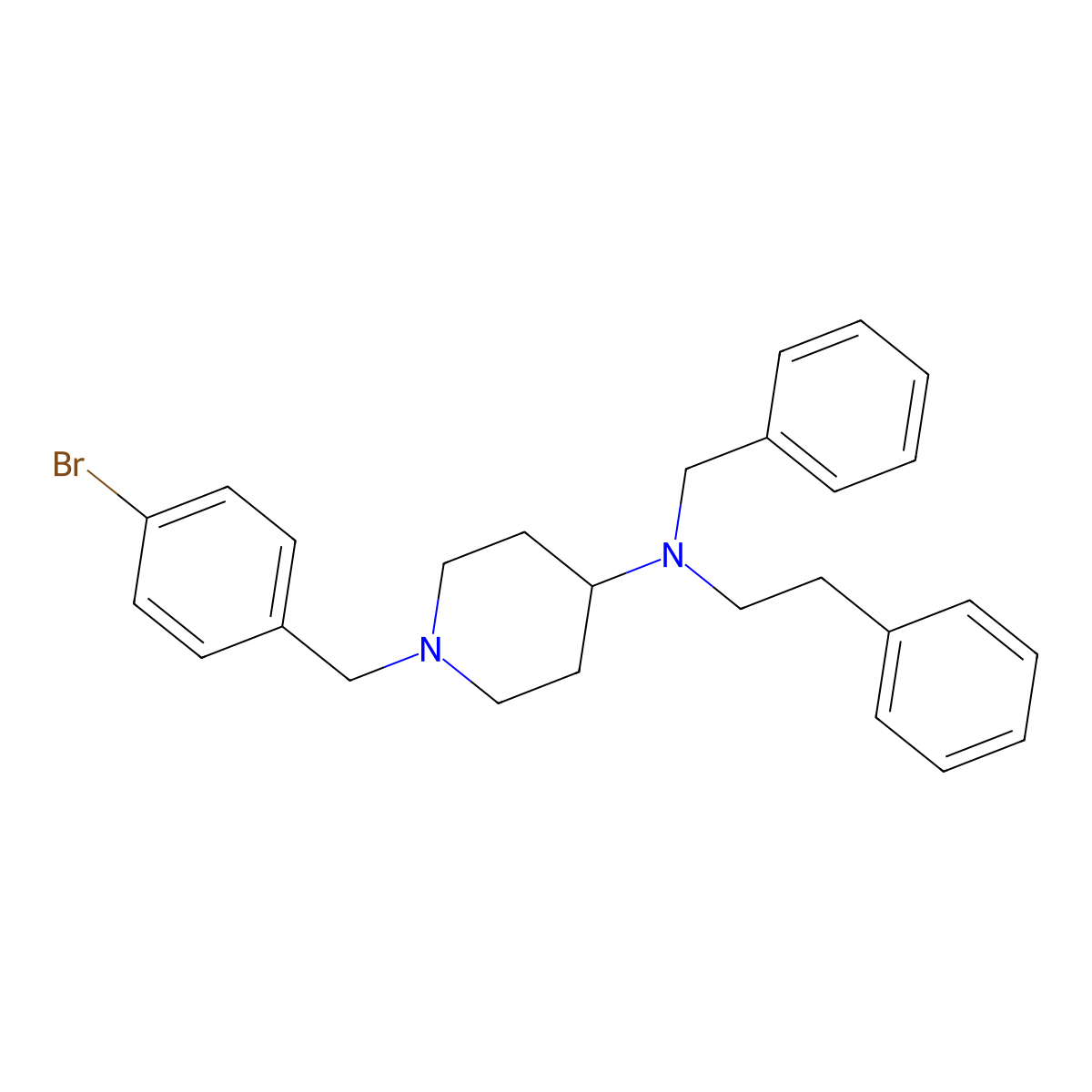 N-benzyl-1-(4-bromobenzyl)-N-(2-phenylethyl)piperidin-4-amine molecular structure, CAS 792928-37-1