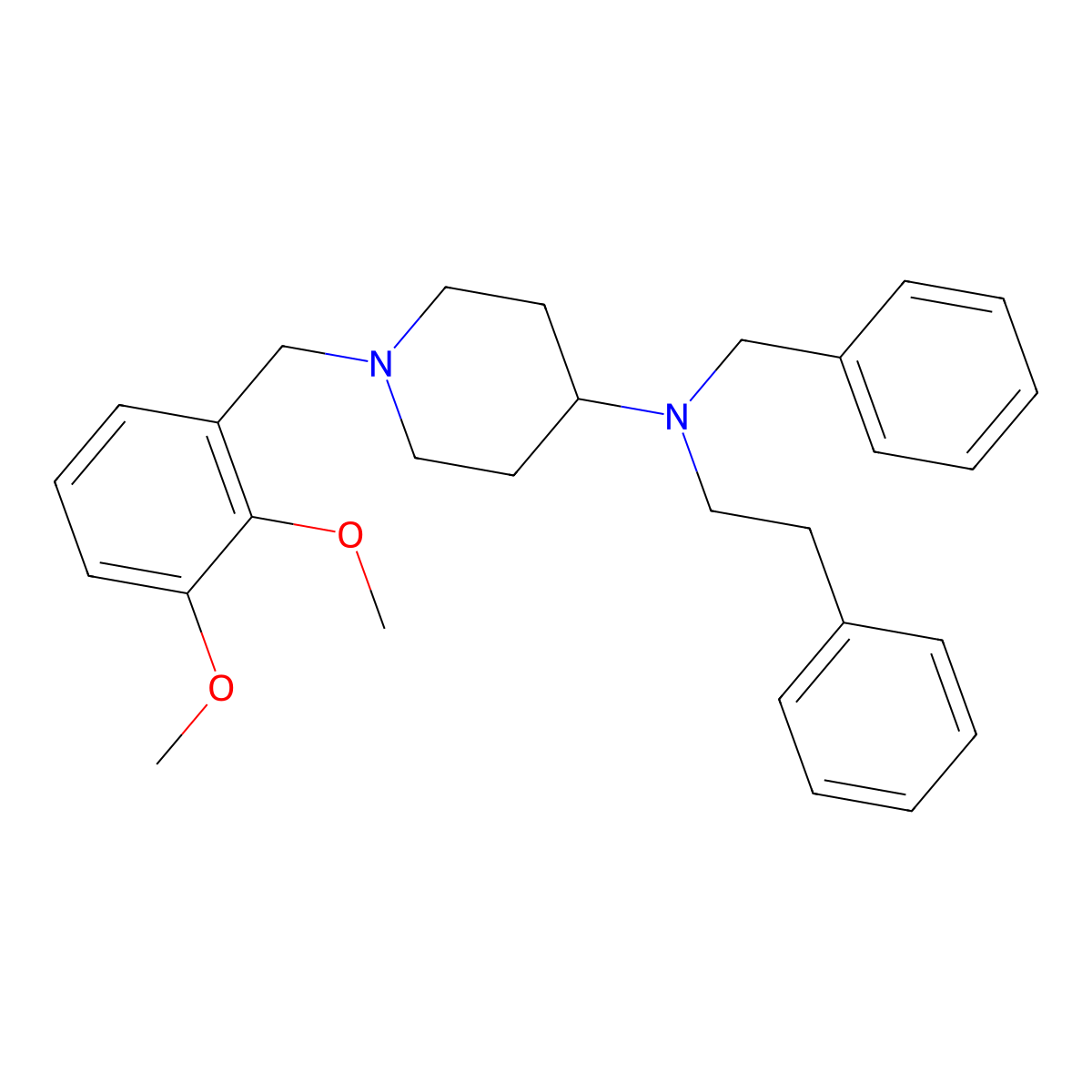 N-benzyl-1-(2,3-dimethoxybenzyl)-N-(2-phenylethyl)piperidin-4-amine molecular structure, CAS 792928-38-2