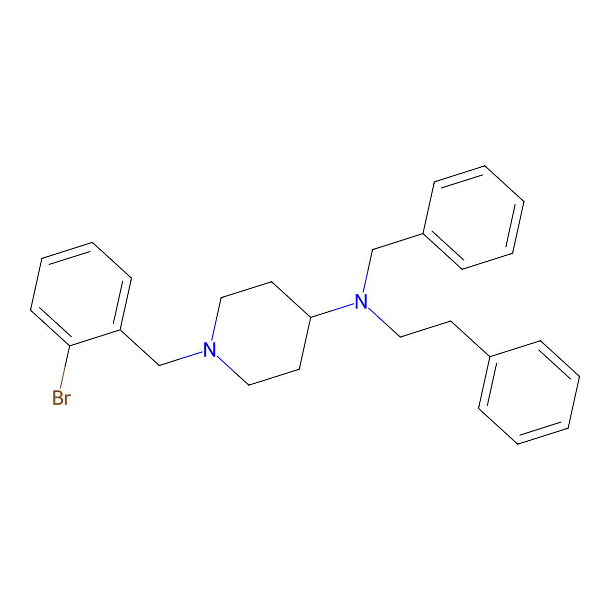 N-benzyl-1-(2-bromobenzyl)-N-(2-phenylethyl)piperidin-4-amine molecular structure, CAS 792928-45-1