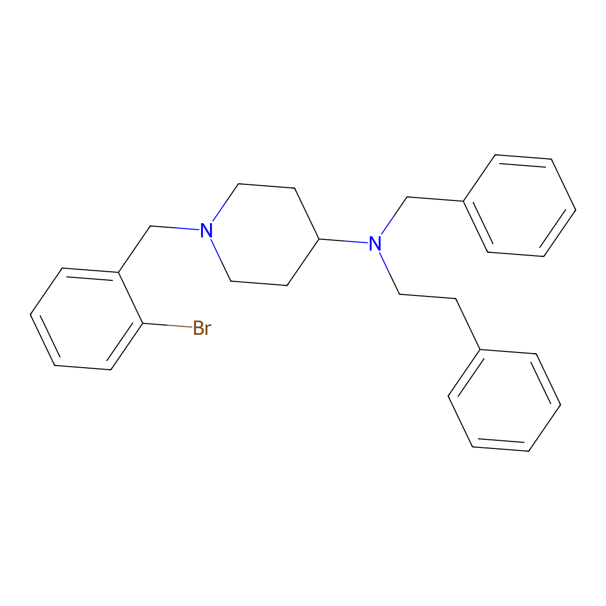 N-benzyl-1-(2-bromobenzyl)-N-(2-phenylethyl)piperidin-4-amine molecular structure, CAS 792928-45-1