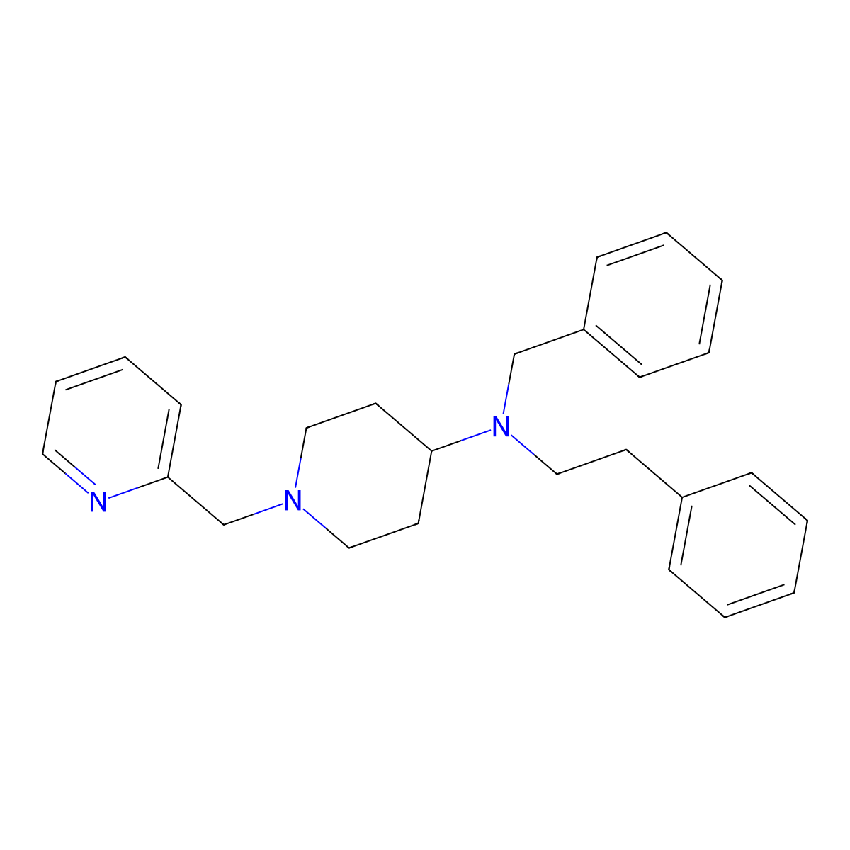 N-benzyl-N-(2-phenylethyl)-1-(pyridin-2-ylmethyl)piperidin-4-amine molecular structure, CAS 792928-46-2