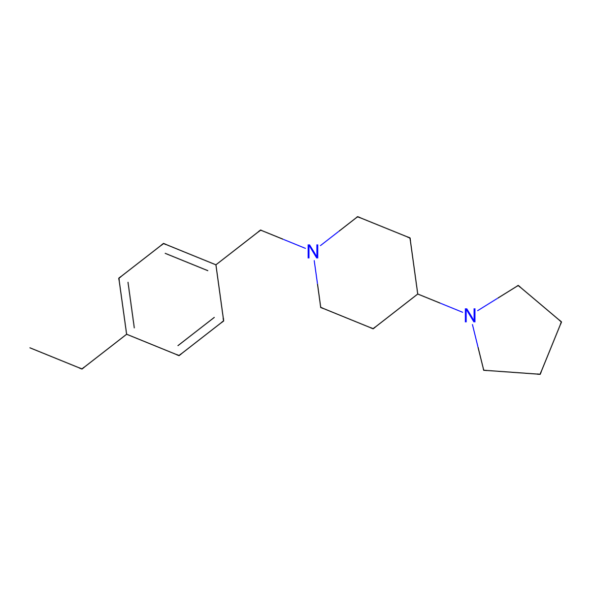 1-(4-Ethylbenzyl)-4-(1-pyrrolidinyl)piperidine molecular structure, CAS 792928-53-1