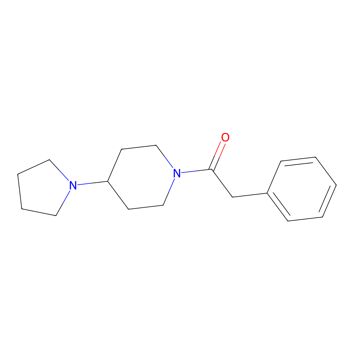 1-(Phenylacetyl)-4-(1-pyrrolidinyl)piperidine molecular structure, CAS 792928-56-4