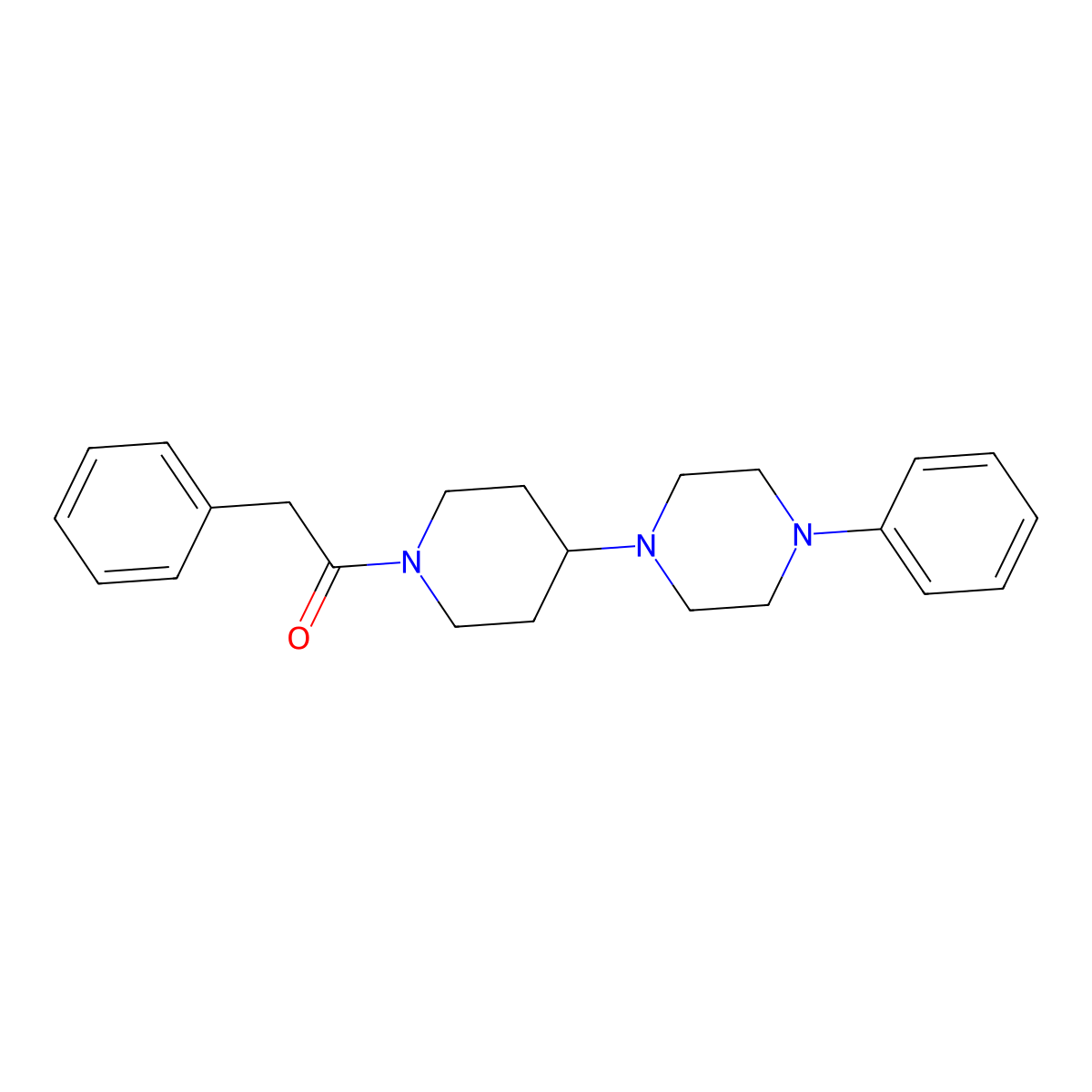 2-Phenyl-1-[4-(4-phenylpiperazin-1-yl)piperidin-1-yl]ethanone molecular structure, CAS 792928-57-5