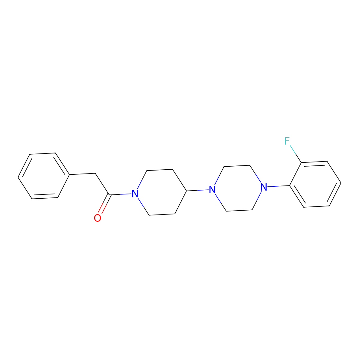 1-[4-[4-(2-Fluorophenyl)piperazin-1-yl]piperidin-1-yl]-2-phenylethanone molecular structure, CAS 792928-58-6