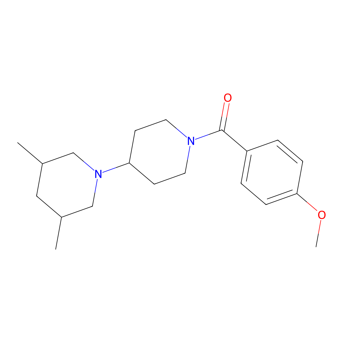 [4-(3,5-Dimethylpiperidin-1-yl)piperidin-1-yl]-(4-methoxyphenyl)methanone molecular structure, CAS 792928-61-1