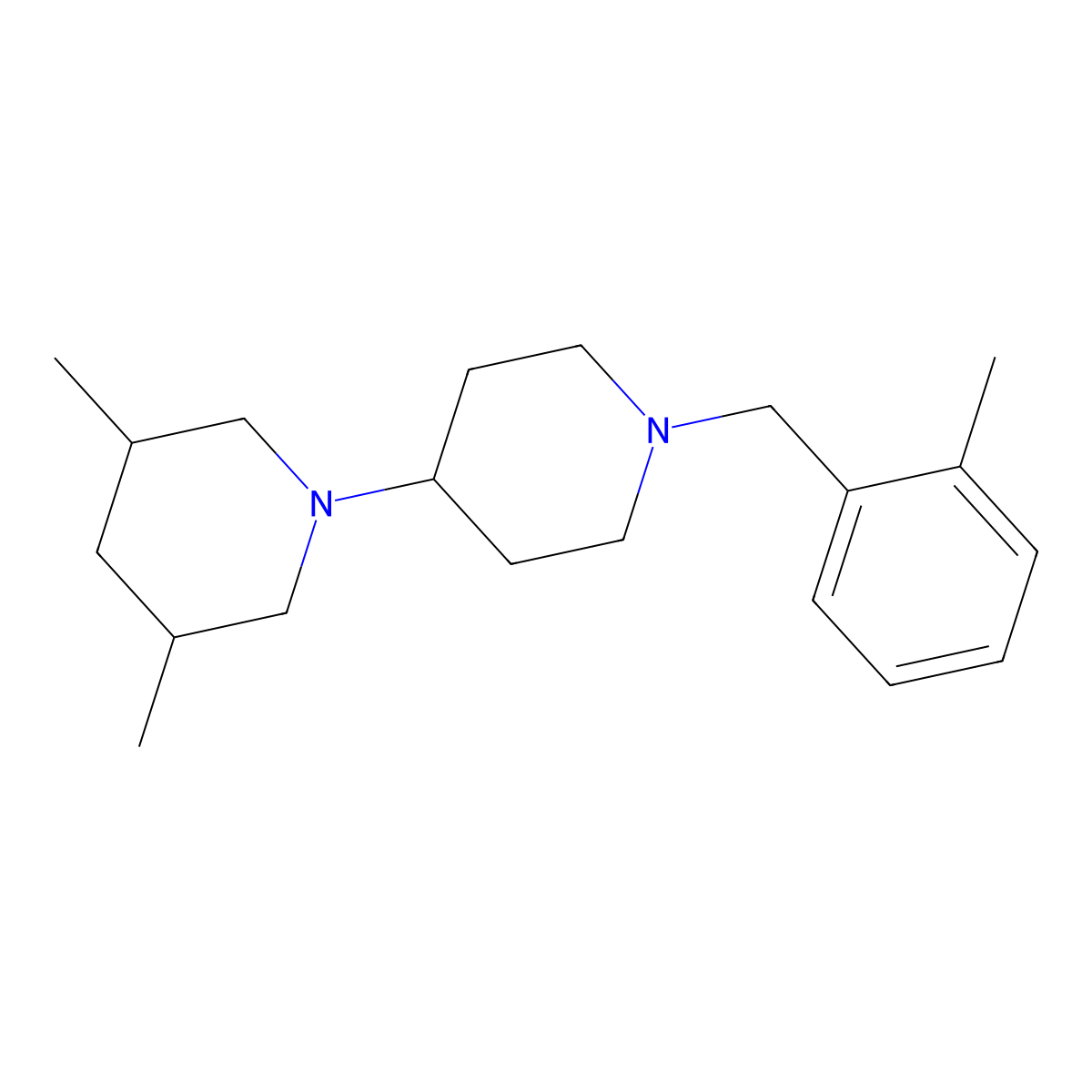 3,5-Dimethyl-1-[1-[(2-methylphenyl)methyl]piperidin-4-yl]piperidine molecular structure, CAS 792928-64-4