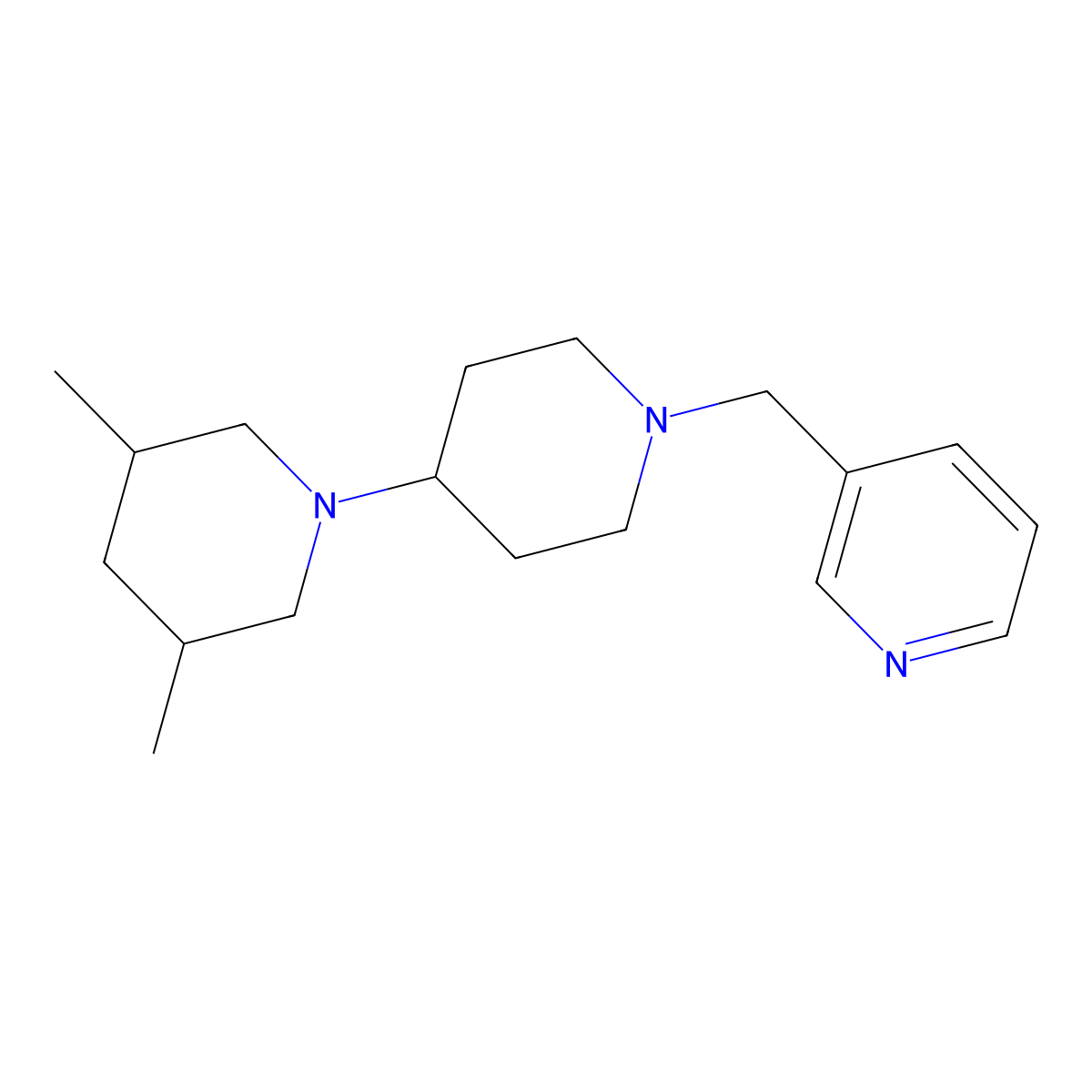 3-[[4-(3,5-Dimethylpiperidin-1-yl)piperidin-1-yl]methyl]pyridine molecular structure, CAS 792928-65-5