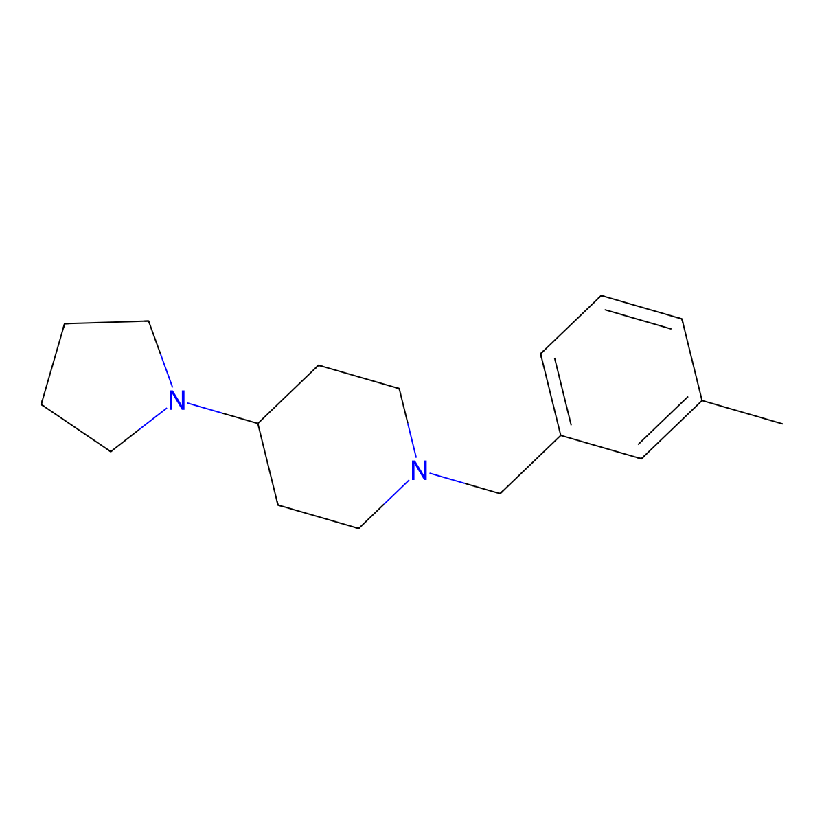1-(3-Methylbenzyl)-4-(1-pyrrolidinyl)piperidine molecular structure, CAS 792928-71-3