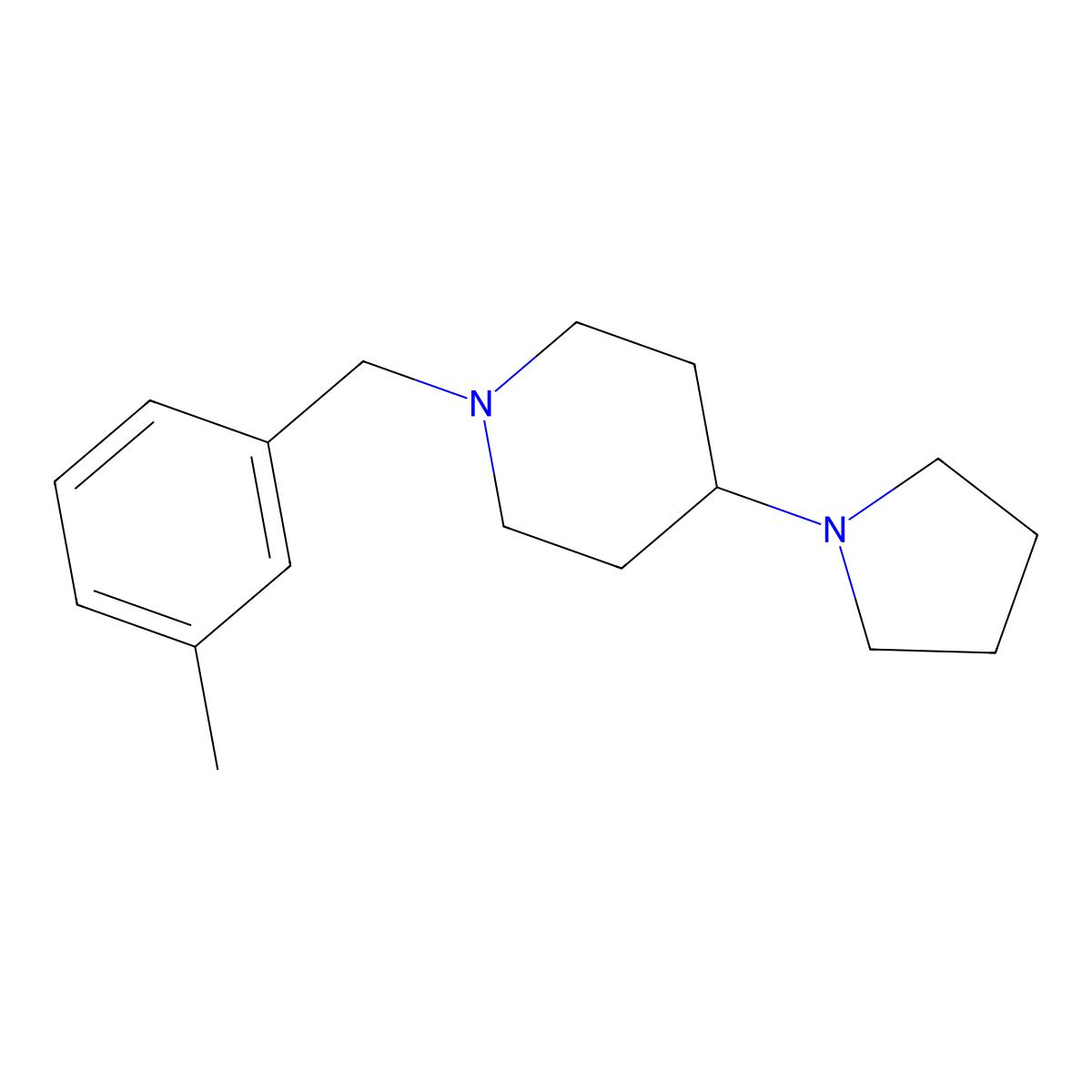 1-(3-Methylbenzyl)-4-(1-pyrrolidinyl)piperidine molecular structure, CAS 792928-71-3