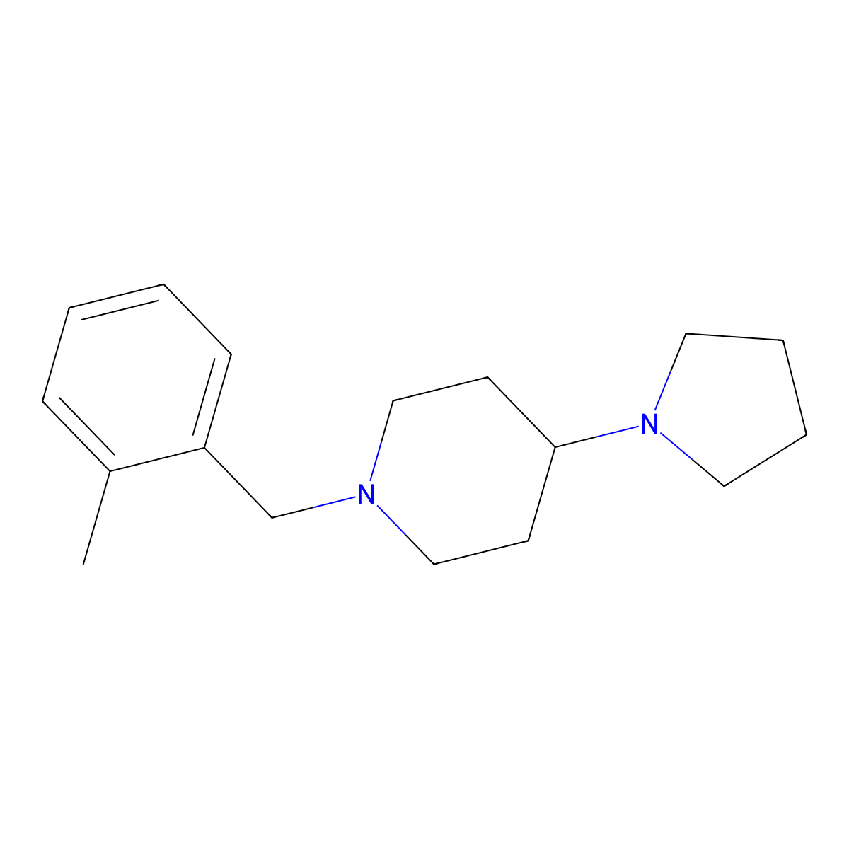 1-(2-Methylbenzyl)-4-(1-pyrrolidinyl)piperidine molecular structure, CAS 792928-72-4