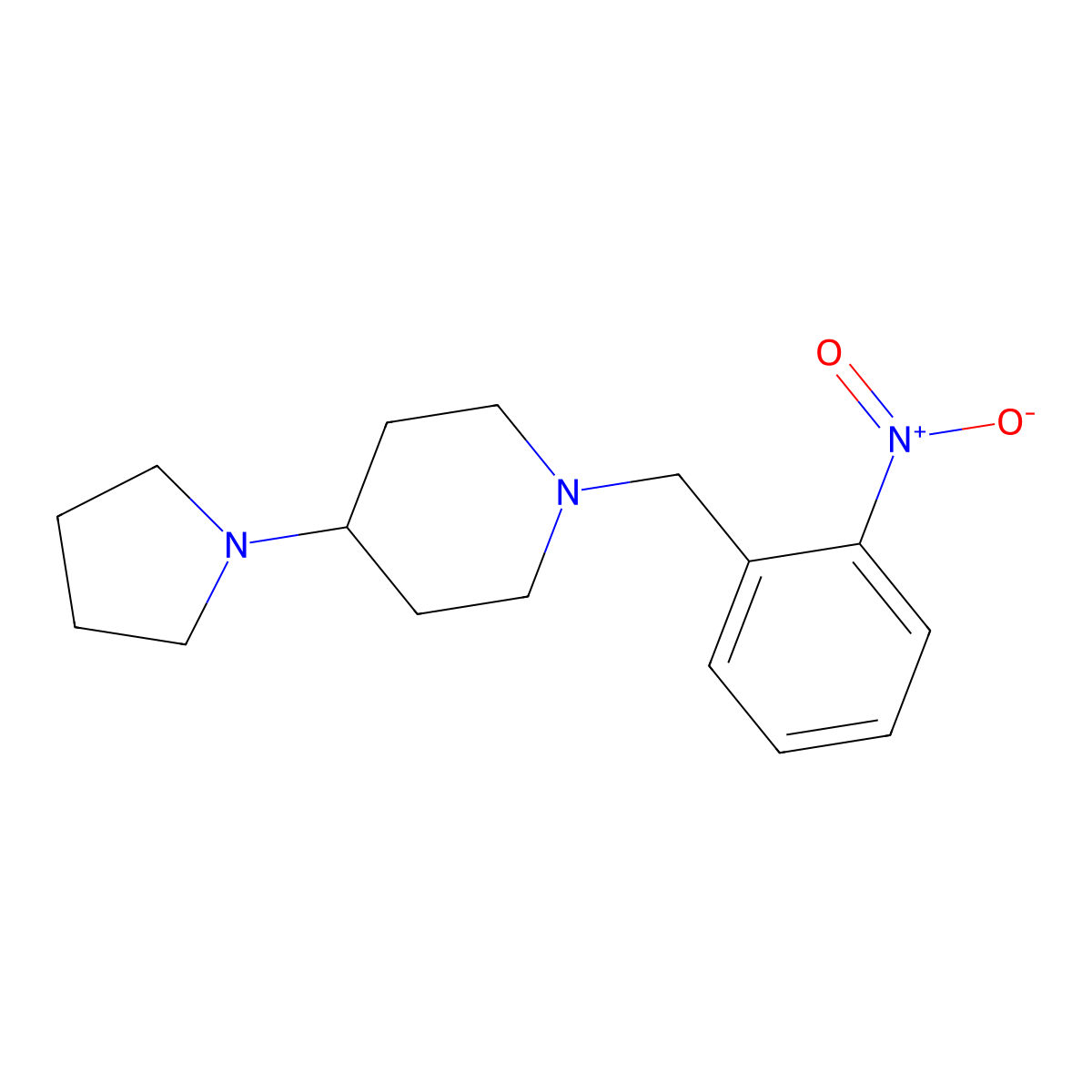 1-(2-Nitrobenzyl)-4-(pyrrolidin-1-yl)piperidine molecular structure, CAS 792928-74-6