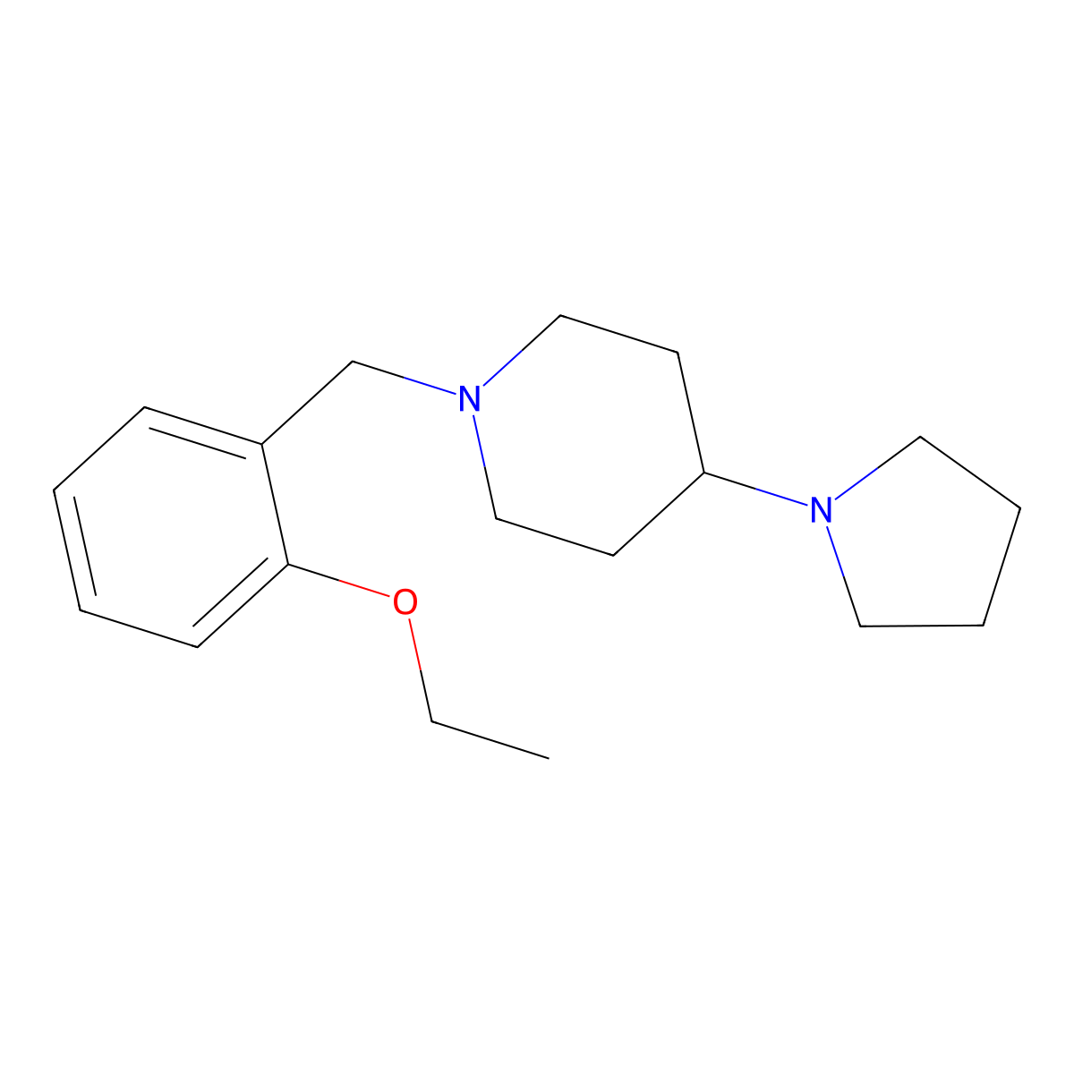 1-(2-Ethoxybenzyl)-4-(1-pyrrolidinyl)piperidine molecular structure, CAS 792928-75-7
