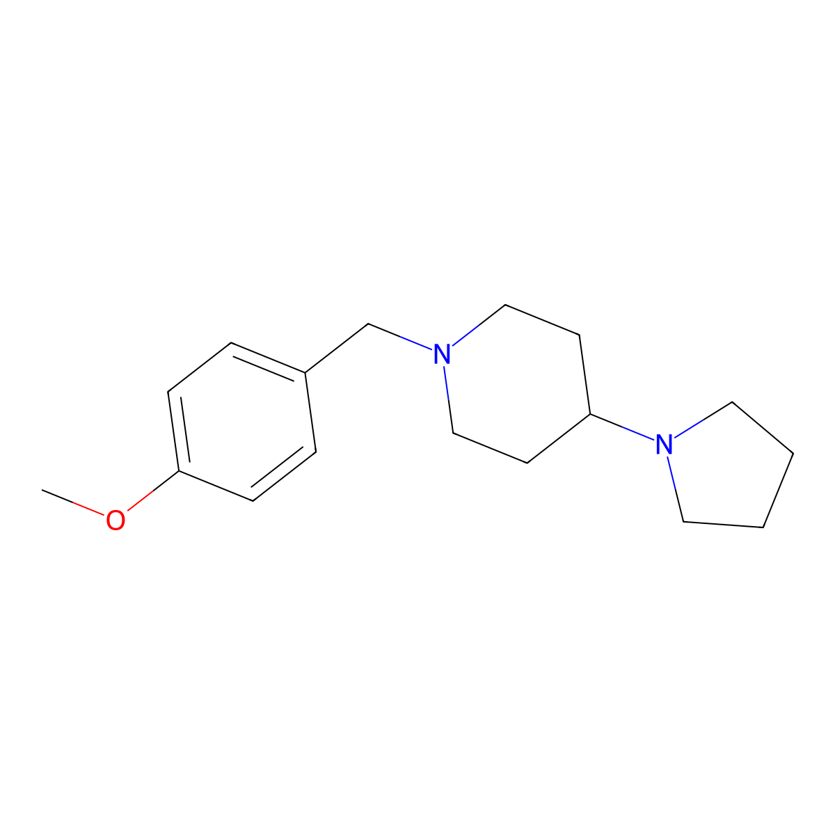 1-(4-Methoxybenzyl)-4-(1-pyrrolidinyl)piperidine molecular structure, CAS 792928-77-9