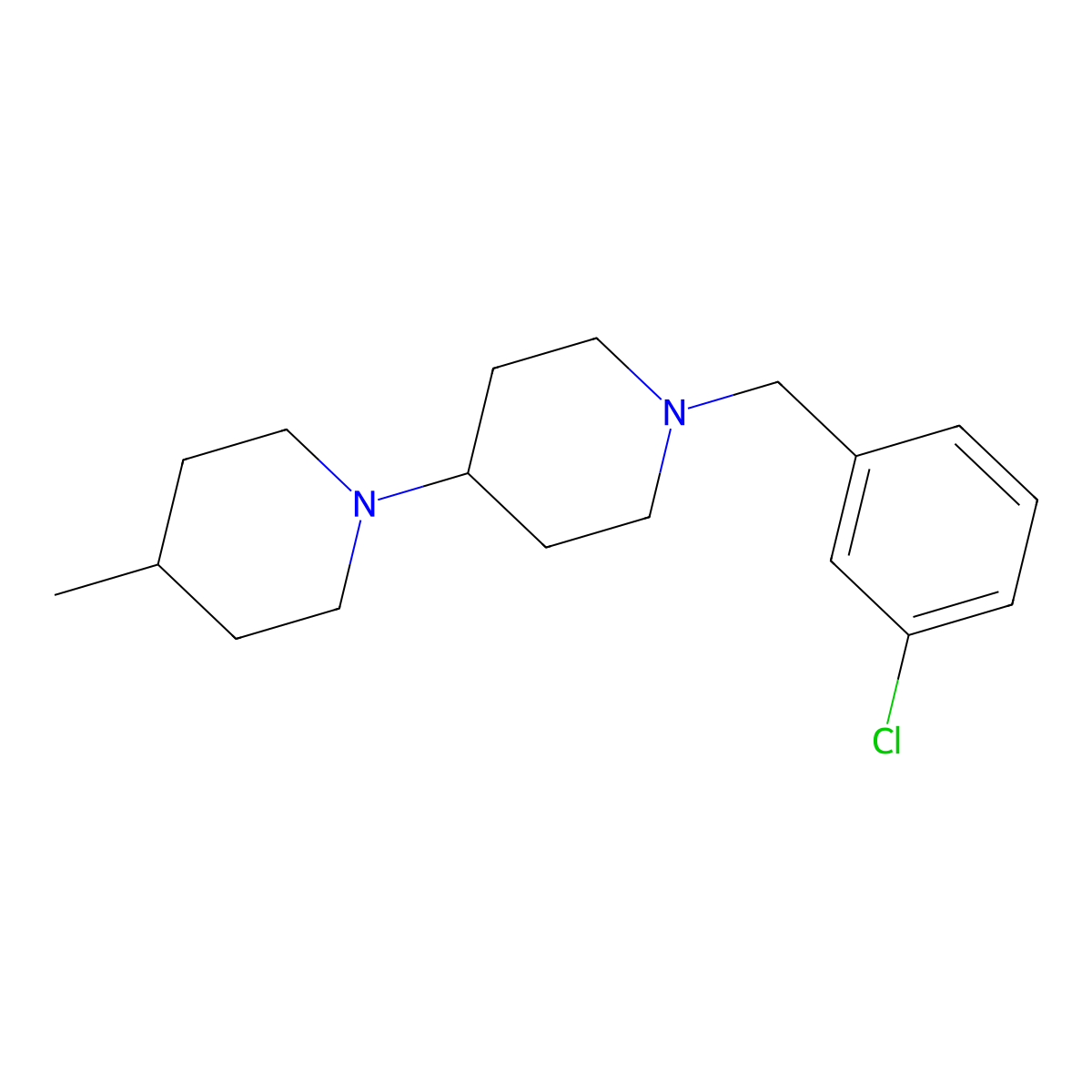1-[(3-Chlorophenyl)methyl]-4-(4-methylpiperidin-1-yl)piperidine molecular structure, CAS 792928-83-7