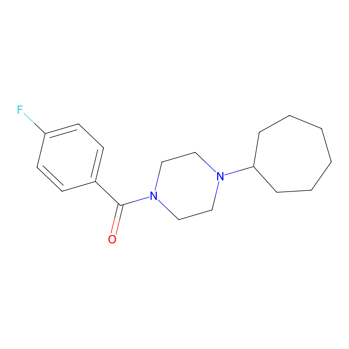 1-Cycloheptyl-4-(4-fluorobenzoyl)piperazine molecular structure, CAS 792928-87-1