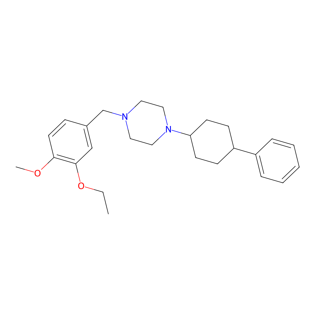 1-[(3-Ethoxy-4-methoxyphenyl)methyl]-4-(4-phenylcyclohexyl)piperazine molecular structure, CAS 792929-28-3