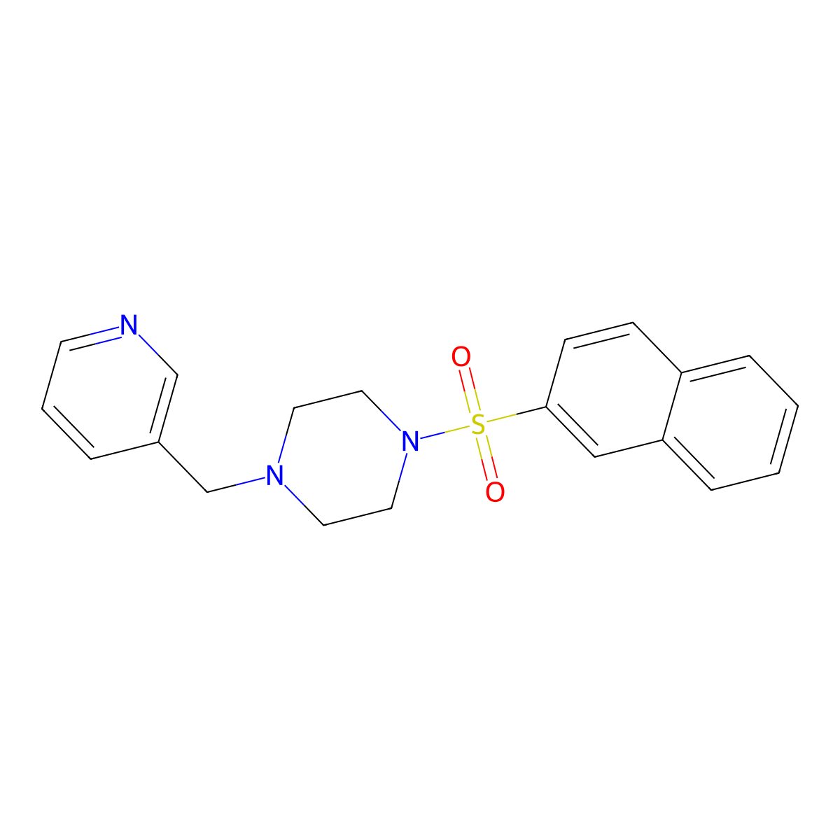 1-(2-Naphthylsulfonyl)-4-(3-pyridylmethyl)piperazine molecular structure, CAS 792929-37-4