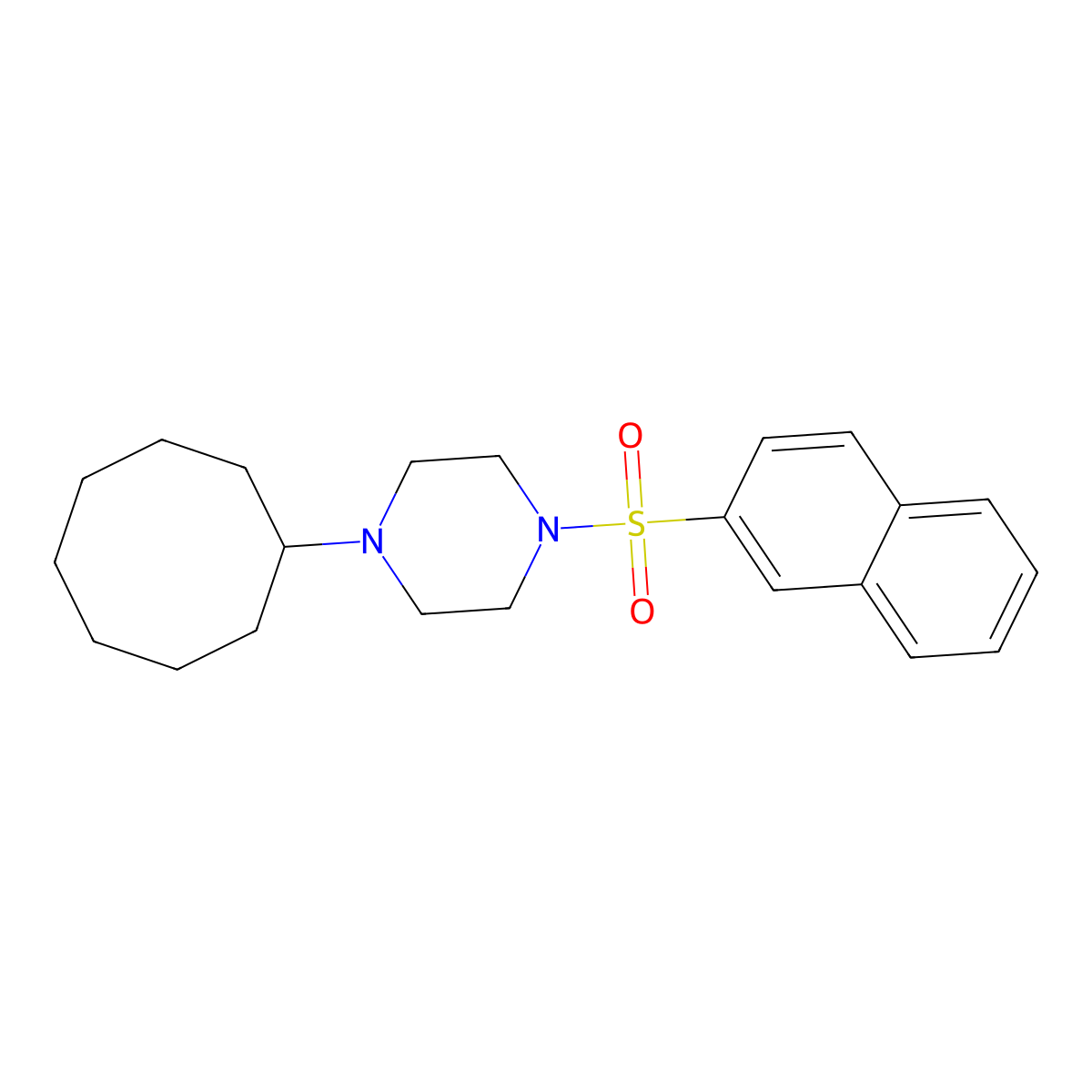1-Cyclooctyl-4-naphthalen-2-ylsulfonylpiperazine molecular structure, CAS 792929-42-1