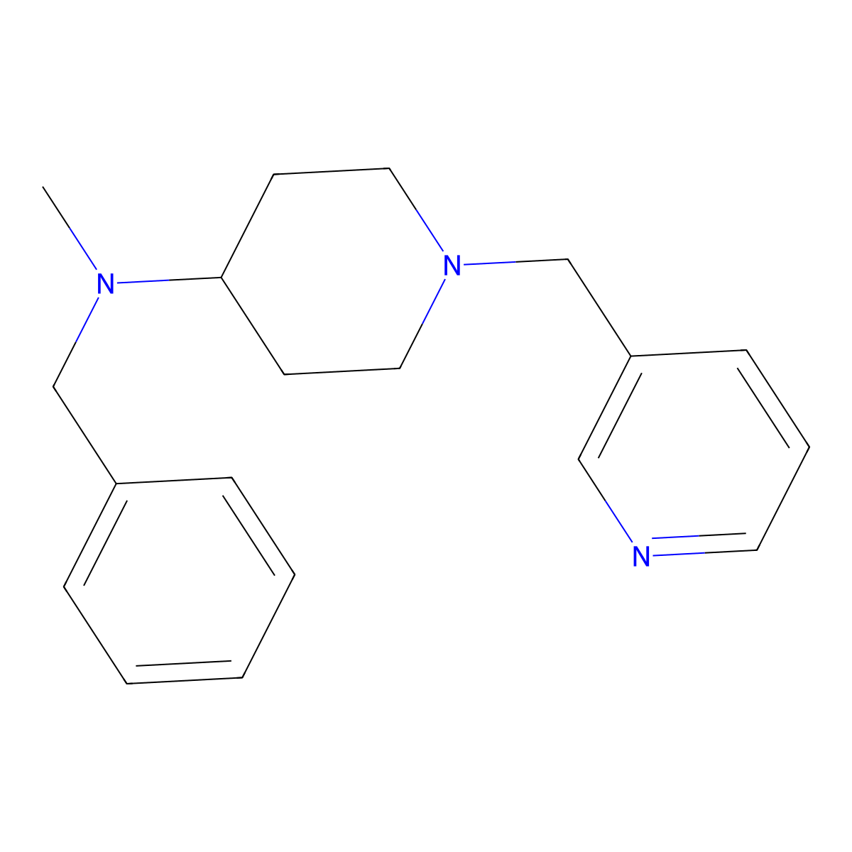 N-benzyl-N-methyl-1-(pyridin-3-ylmethyl)piperidin-4-amine molecular structure, CAS 792929-61-4