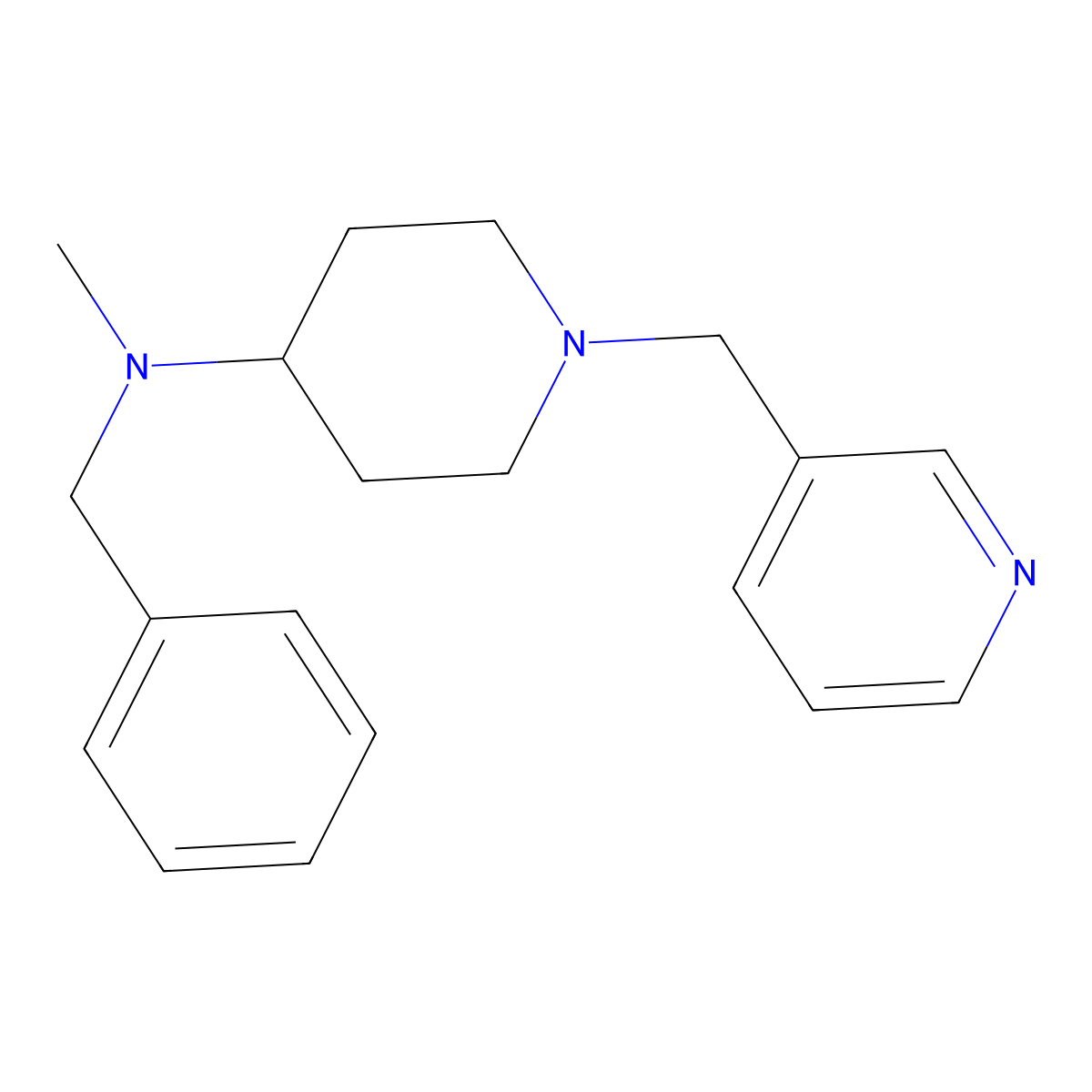 N-benzyl-N-methyl-1-(pyridin-3-ylmethyl)piperidin-4-amine molecular structure, CAS 792929-61-4