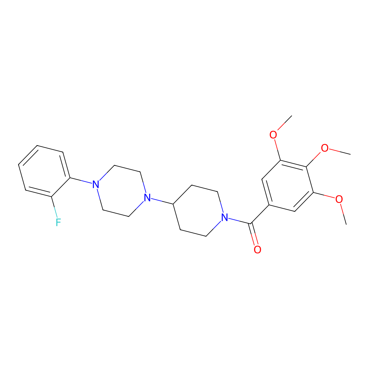[4-[4-(2-Fluorophenyl)piperazin-1-yl]piperidin-1-yl]-(3,4,5-trimethoxyphenyl)methanone molecular structure, CAS 792929-62-5