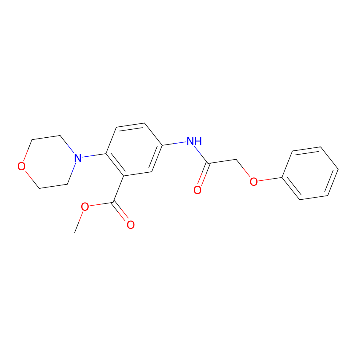 Methyl 2-(morpholin-4-yl)-5-[(phenoxyacetyl)amino]benzoate molecular structure, CAS 792930-02-0