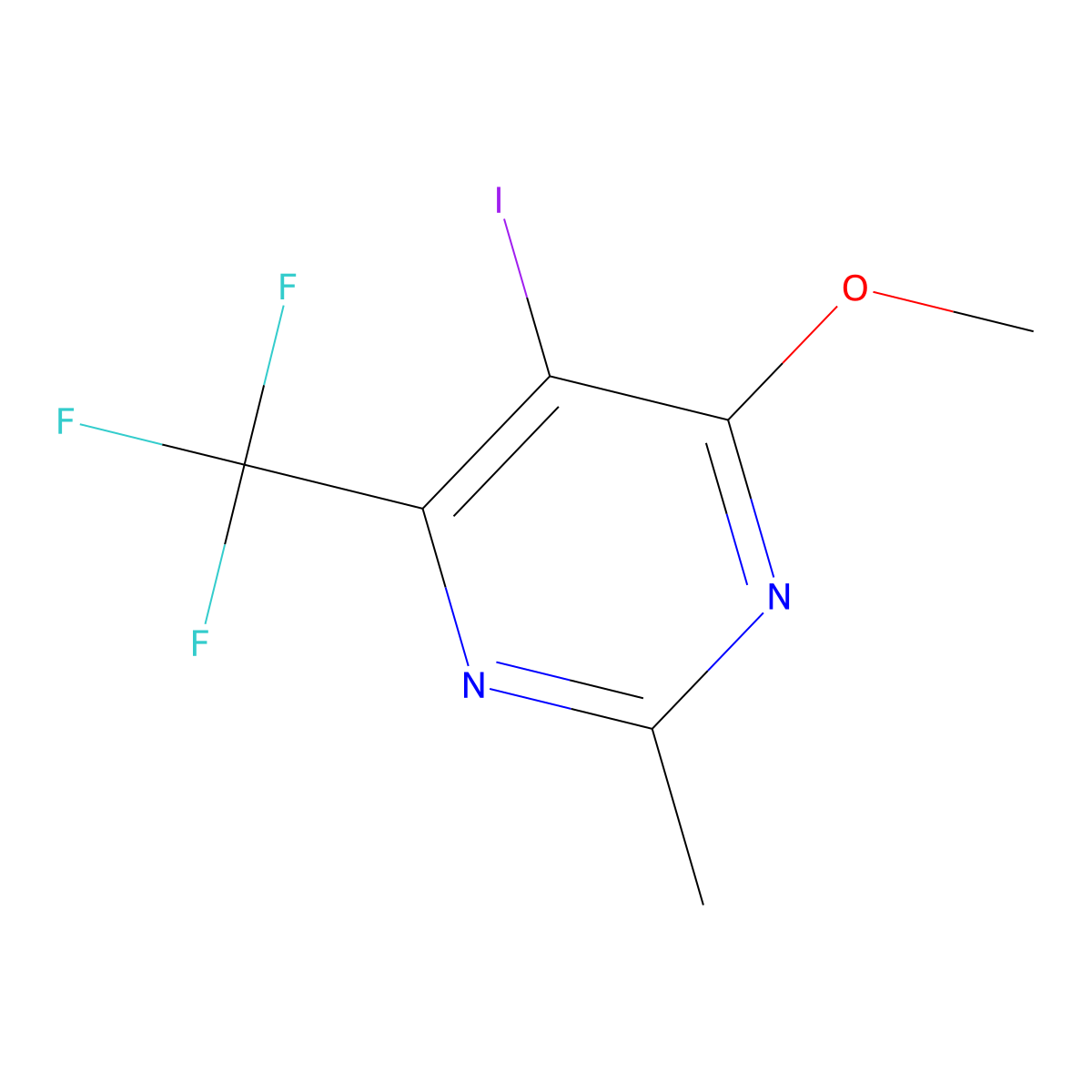5-Iodo-4-methoxy-2-methyl-6-(trifluoromethyl)pyrimidine molecular structure, CAS 792934-97-5