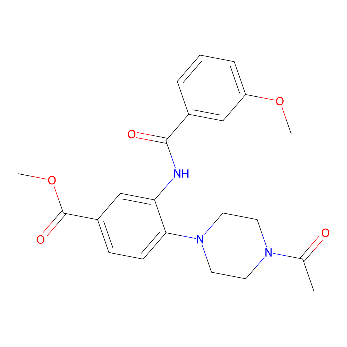 Methyl 4-(4-acetylpiperazin-1-YL)-3-(3-methoxybenzamido)benzoate molecular structure, CAS 792937-65-6
