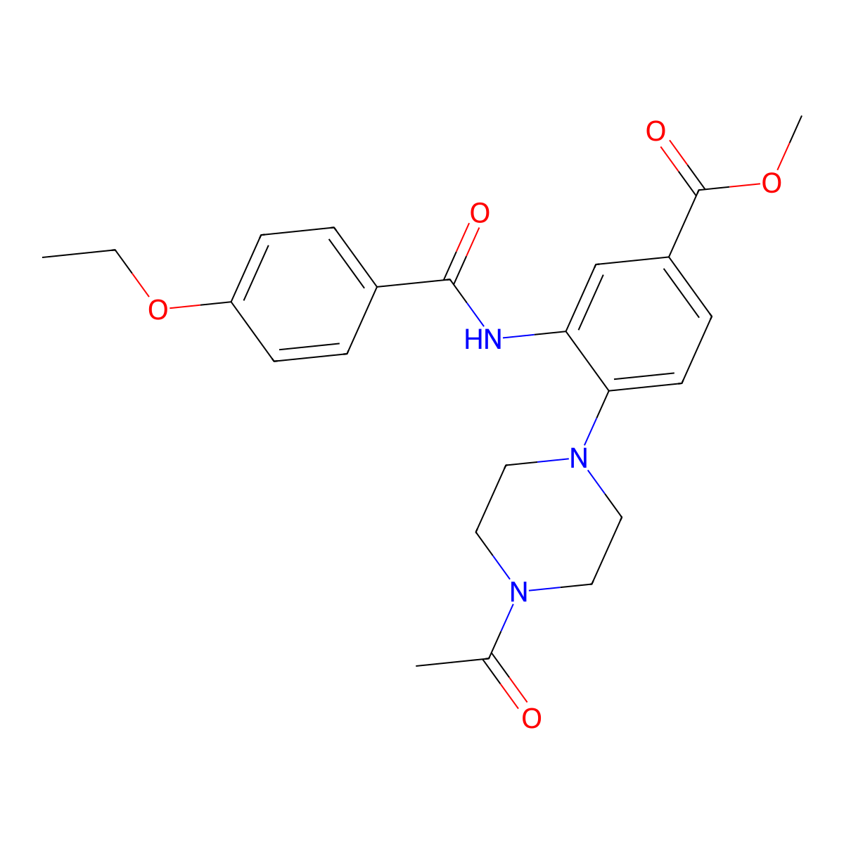 Methyl 4-(4-acetylpiperazin-1-YL)-3-(4-ethoxybenzamido)benzoate molecular structure, CAS 792937-69-0