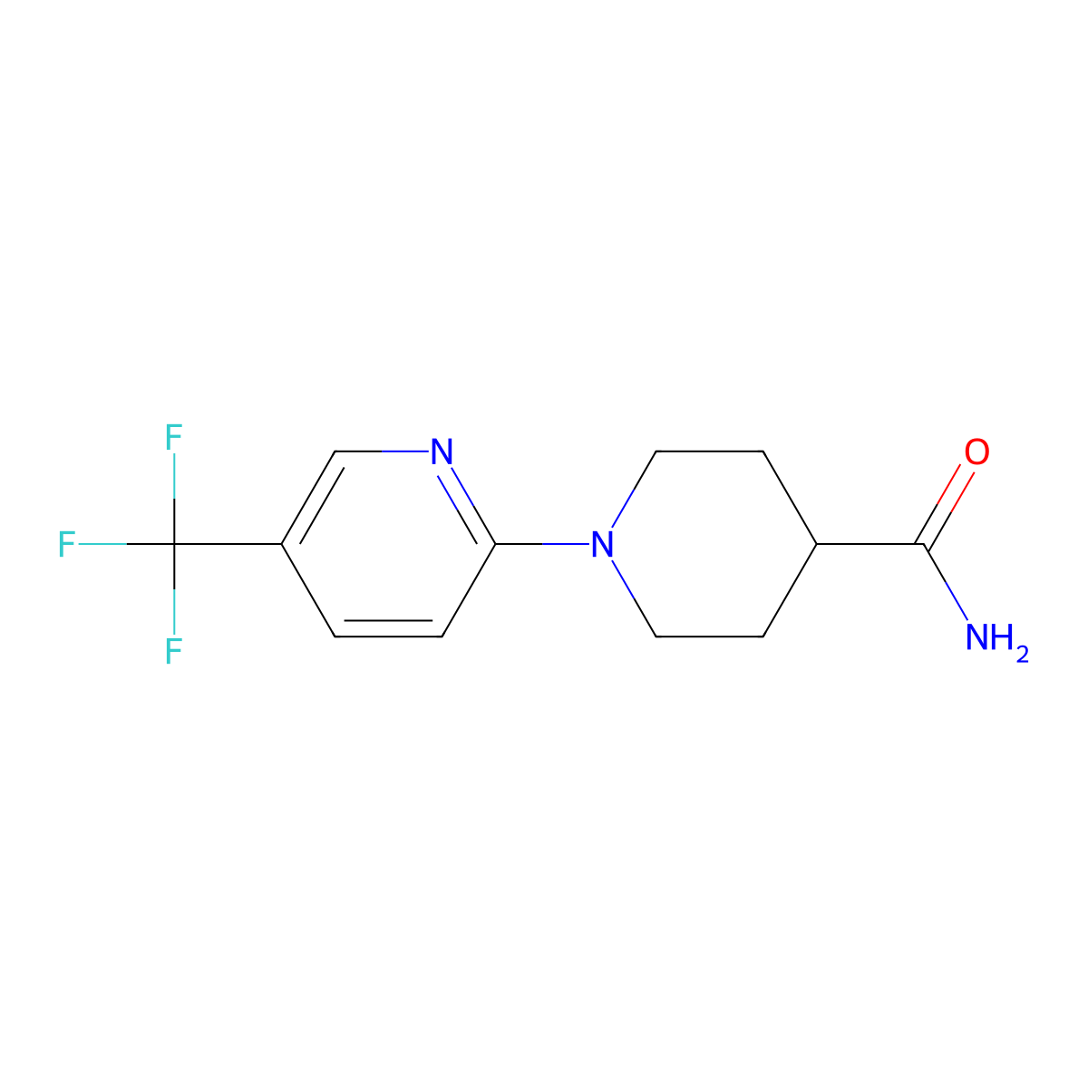 1-[5-(Trifluoromethyl)pyridin-2-yl]piperidine-4-carboxamide molecular structure, CAS 792940-04-6