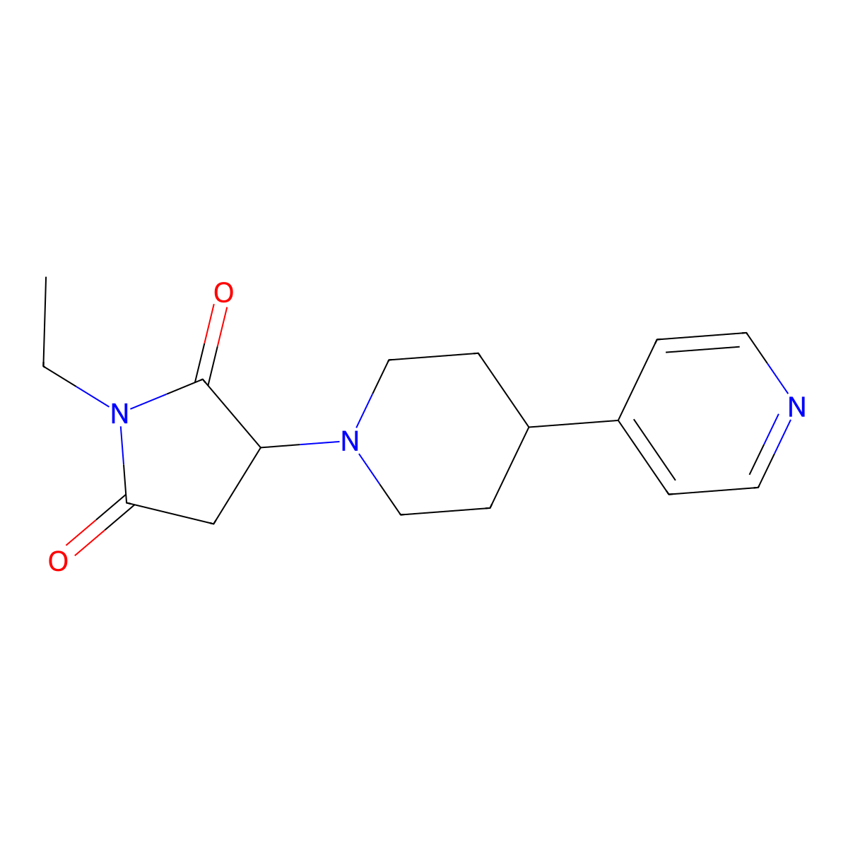 1-Ethyl-3-[4-(pyridin-4-yl)piperidin-1-yl]pyrrolidine-2,5-dione molecular structure, CAS 792940-11-5