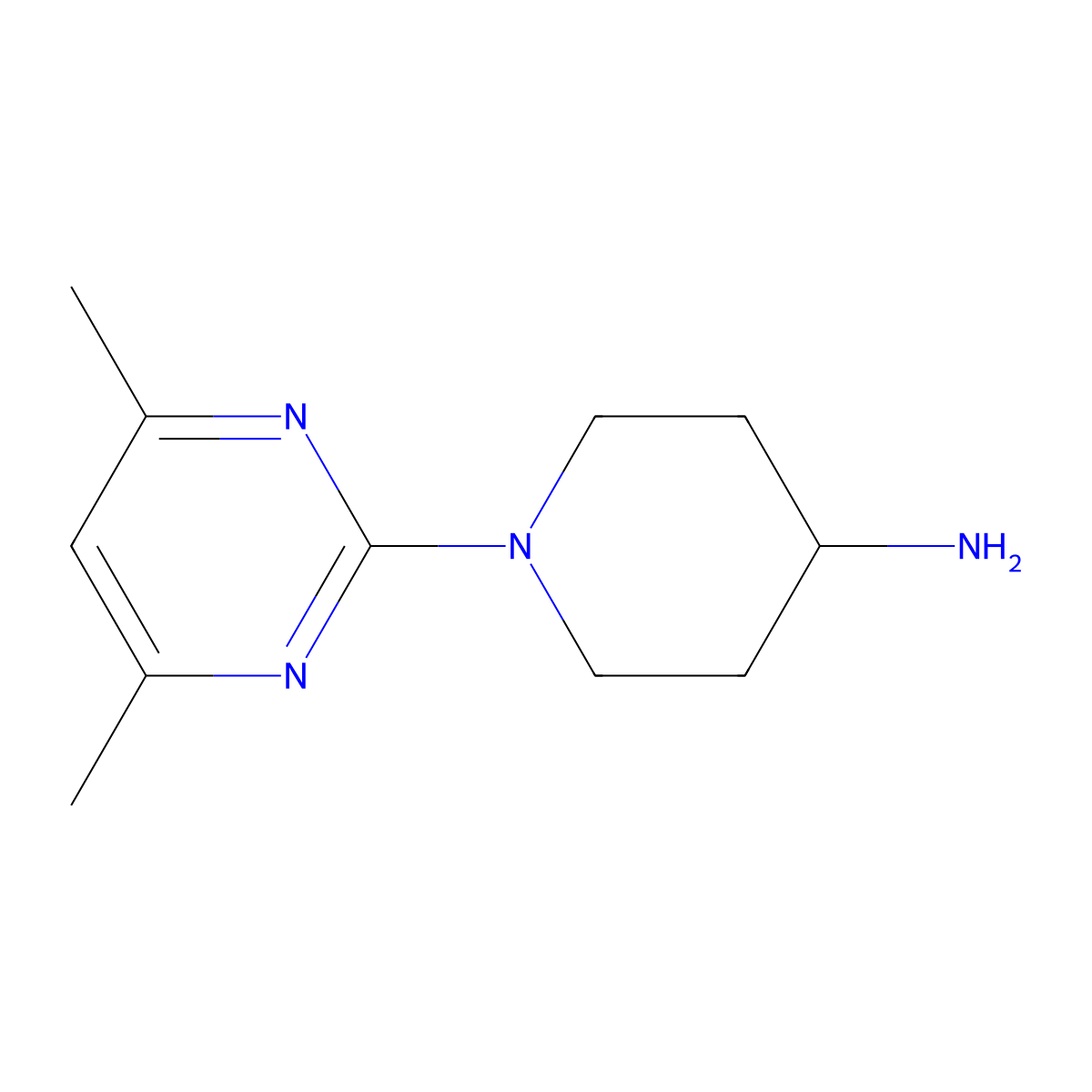 1-(4,6-Dimethylpyrimidin-2-yl)piperidin-4-amine molecular structure, CAS 792940-21-7