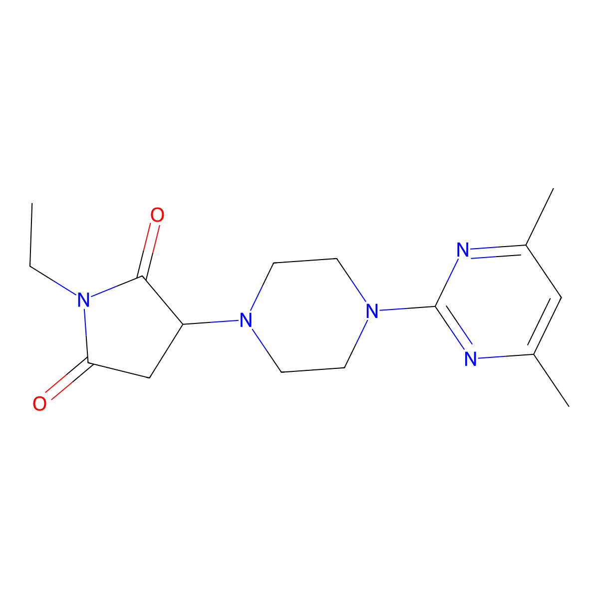 3-[4-(4,6-Dimethylpyrimidin-2-yl)piperazin-1-yl]-1-ethylpyrrolidine-2,5-dione molecular structure, CAS 792940-38-6